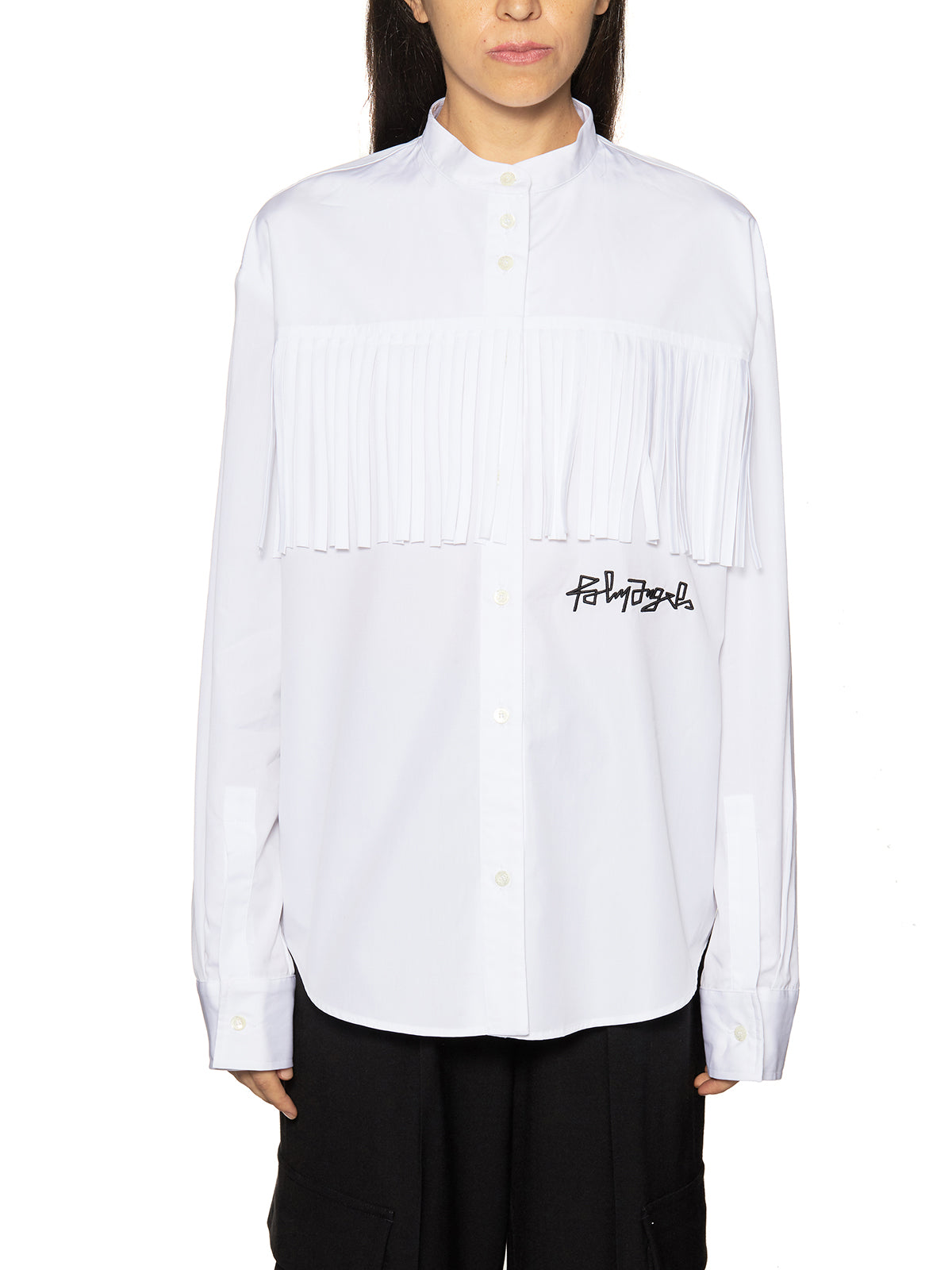 PALM ANGELS Desert Fringes Cotton Shirt with Logo – Size 40