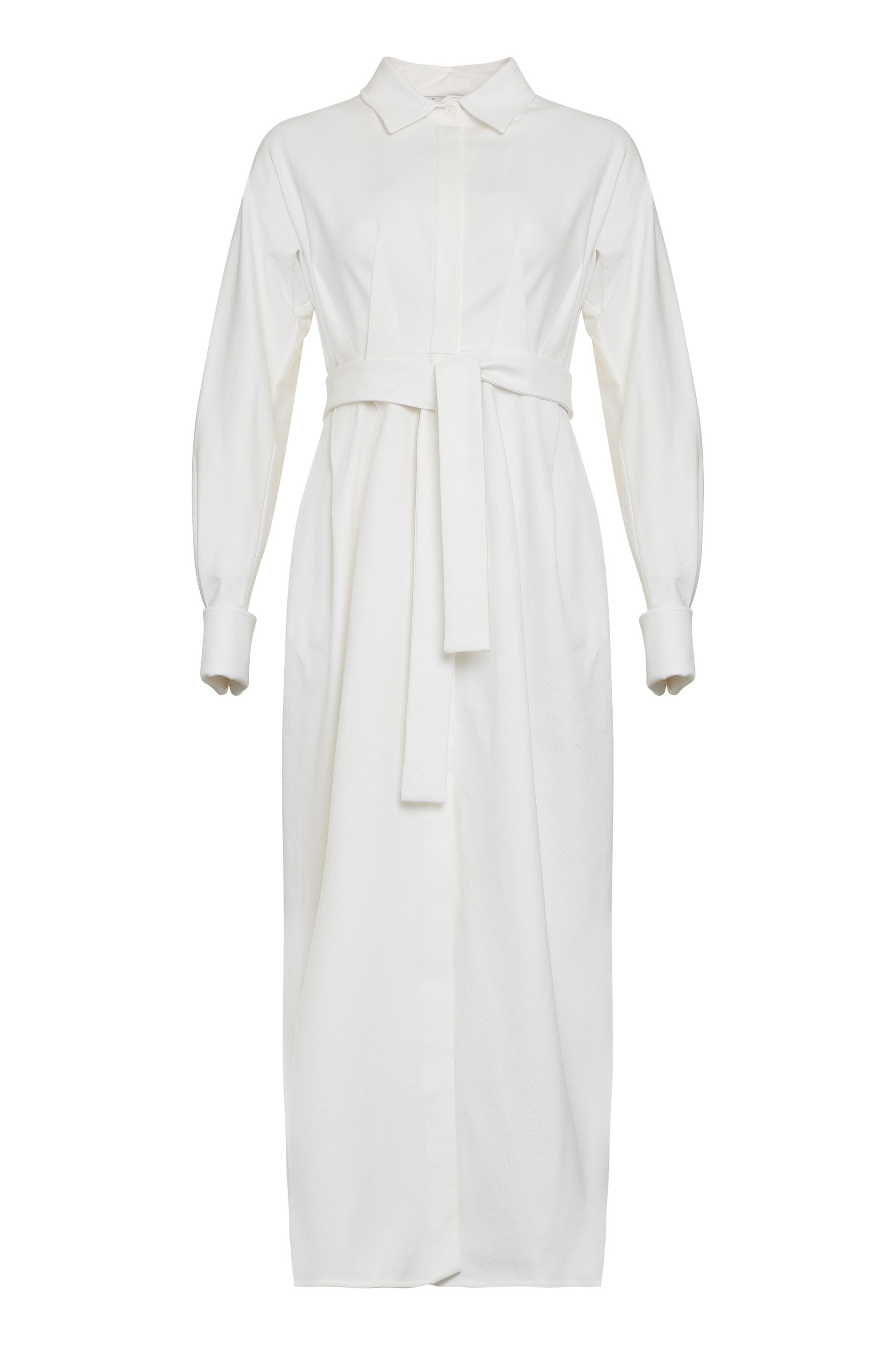 MAX MARA Cotton Shirtdress with Coordinated Waist Belt