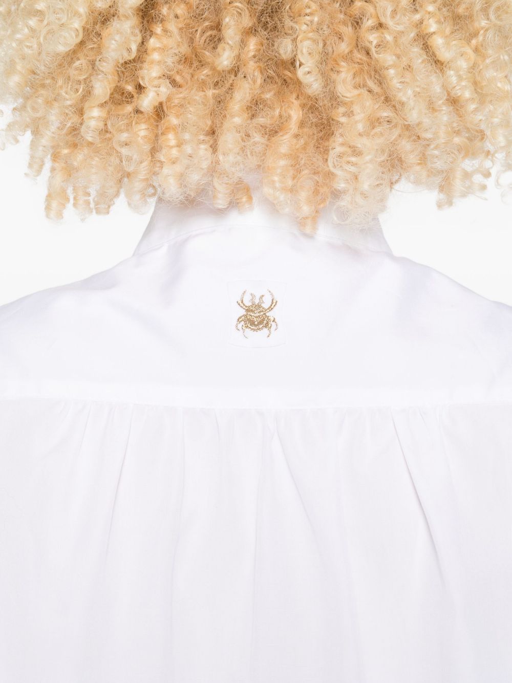 TRAME AUREE Long Sleeve Cotton Shirt with Elastic Cuffs