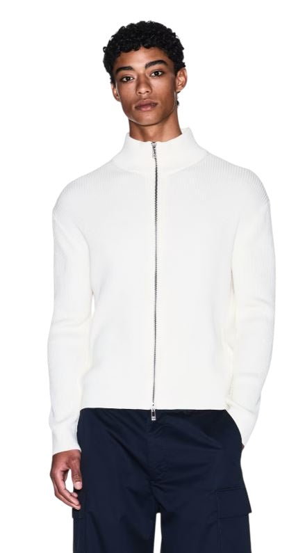 ARMANI EXCHANGE Ribbed Knit High Neck Cardigan for Men