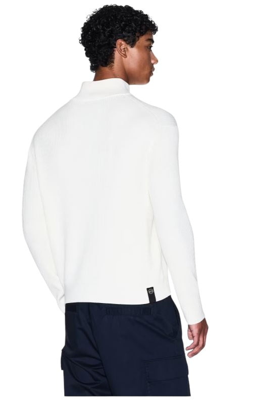 ARMANI EXCHANGE Ribbed Knit High Neck Cardigan for Men