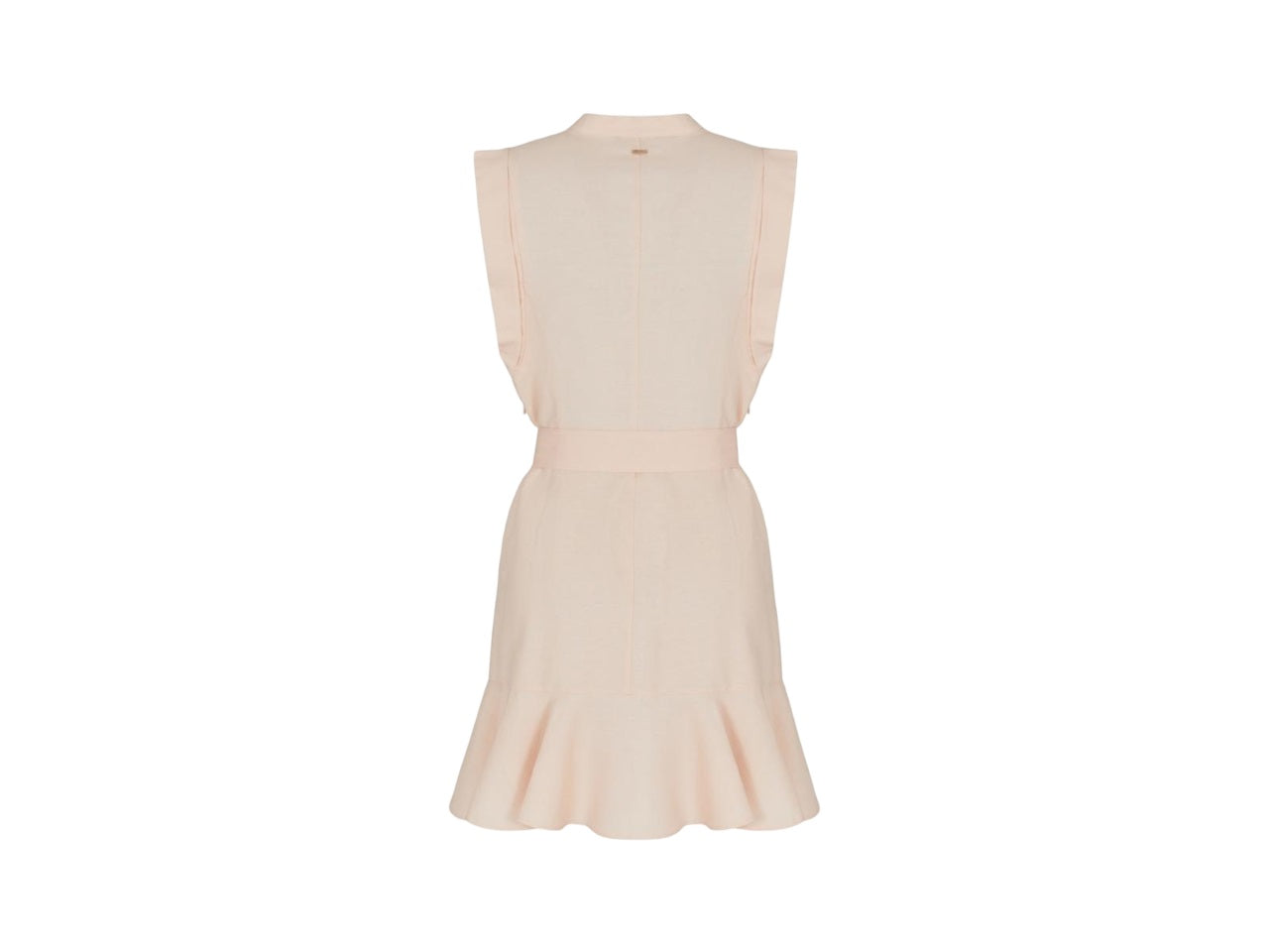 ARMANI EXCHANGE Elegant Sleeveless Dress with Mandarin Collar and Flounced Hem