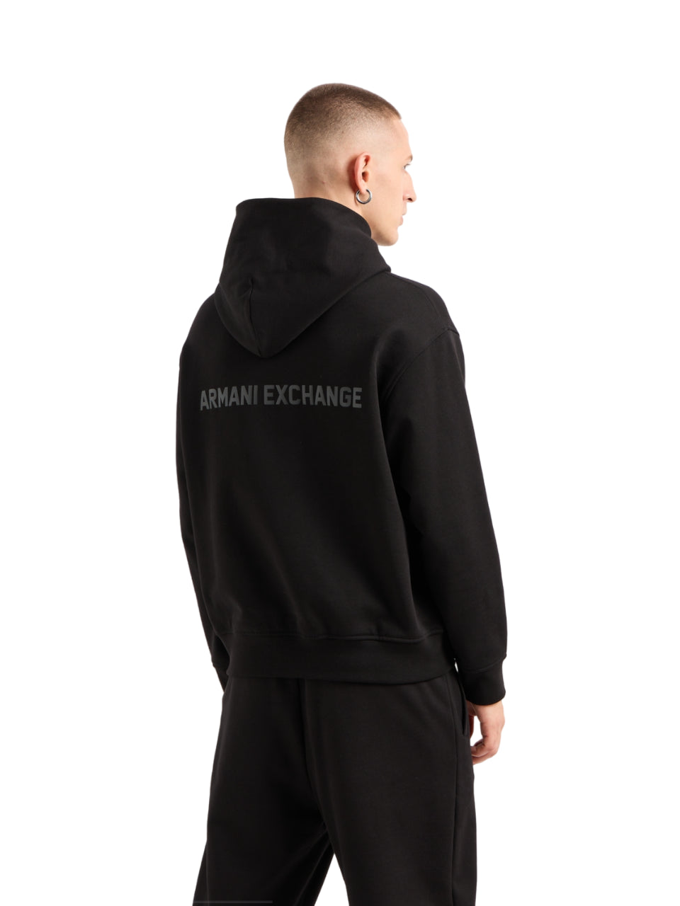 ARMANI EXCHANGE Sustainable Snap Button Hoodie for Men