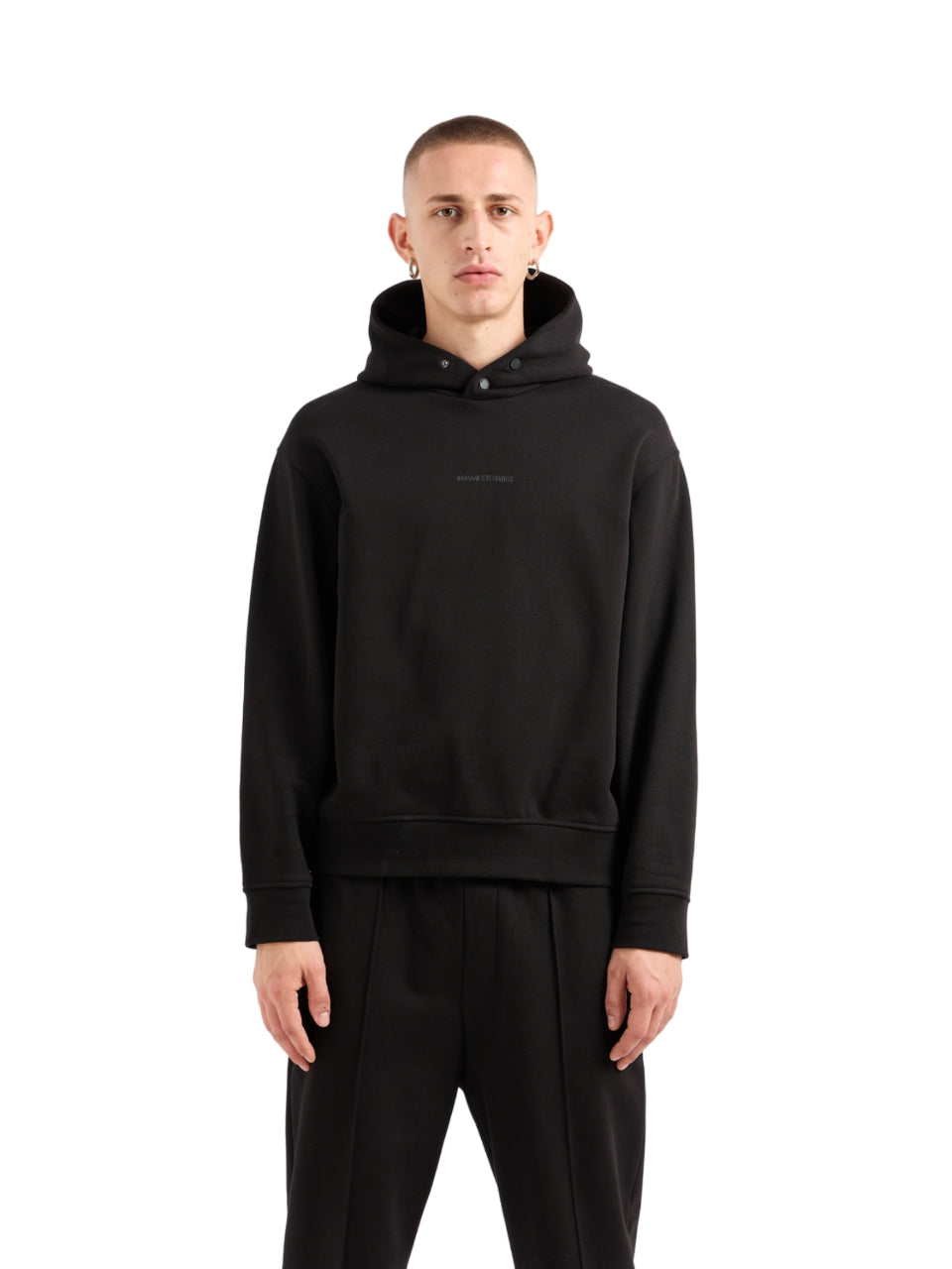 ARMANI EXCHANGE Sustainable Snap Button Hoodie for Men