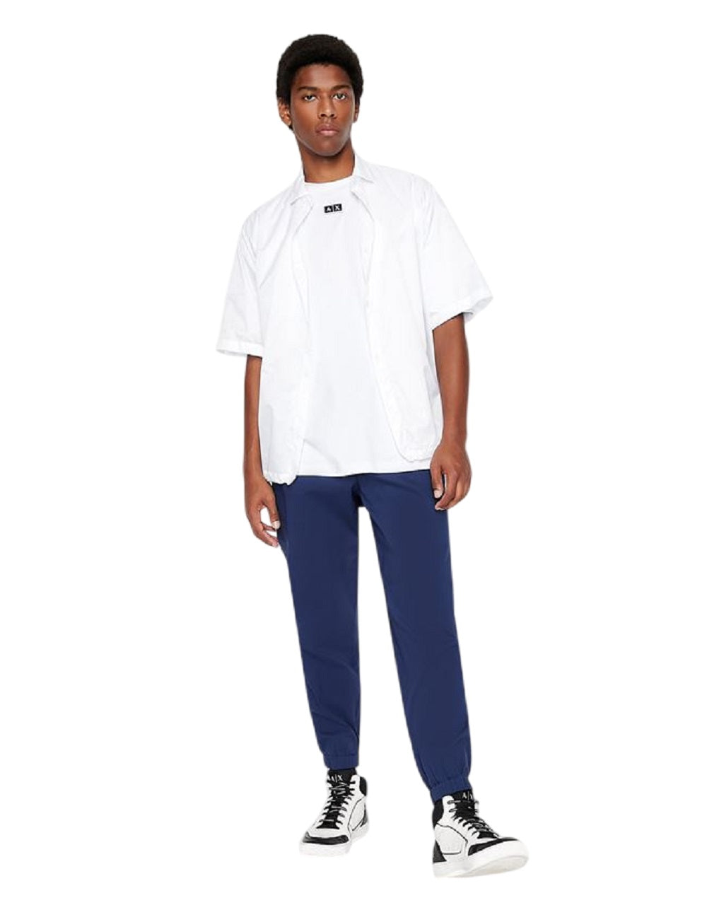 ARMANI EXCHANGE Men's Stretch Linen Blend Pants with Elastic Cuffs