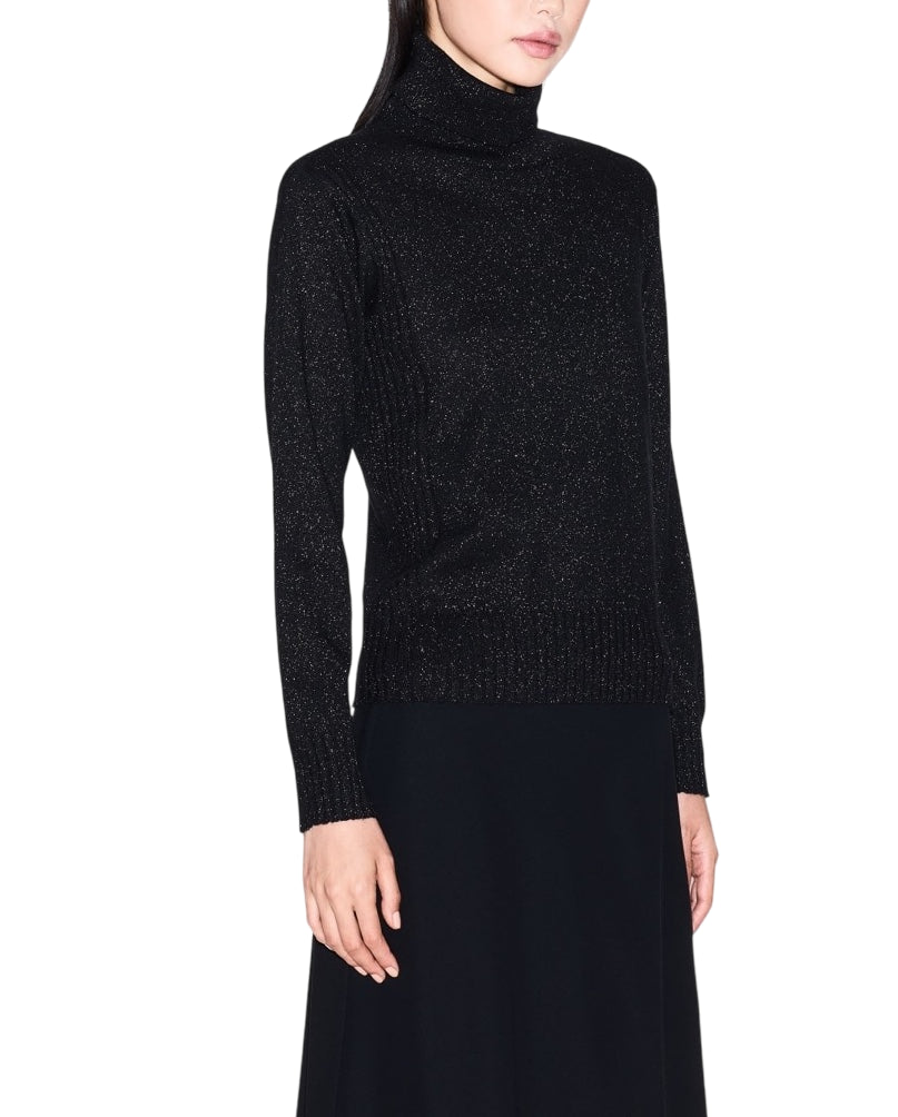 ARMANI EXCHANGE Women's Turtleneck Sweater with Lurex Finish