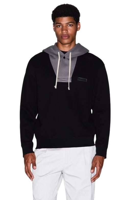 ARMANI EXCHANGE Men's Regular Fit Sweatshirt with Contrasting Drawstring Hood