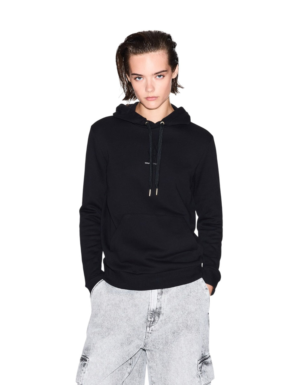 ARMANI EXCHANGE Minimalist Drawstring Hoodie Sweatshirt - Women