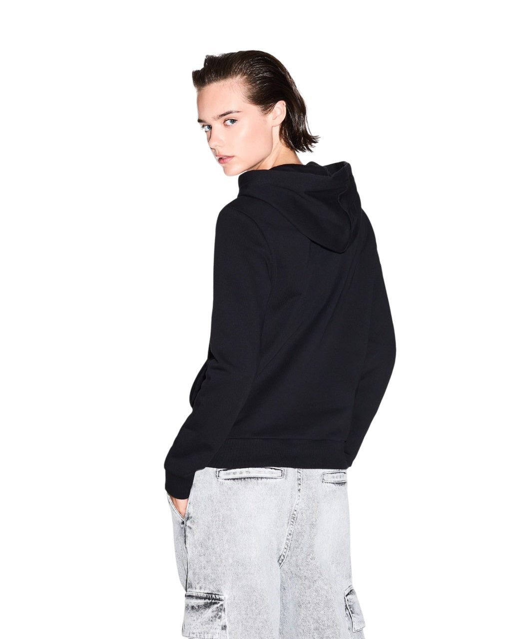 ARMANI EXCHANGE Minimalist Drawstring Hoodie Sweatshirt - Women