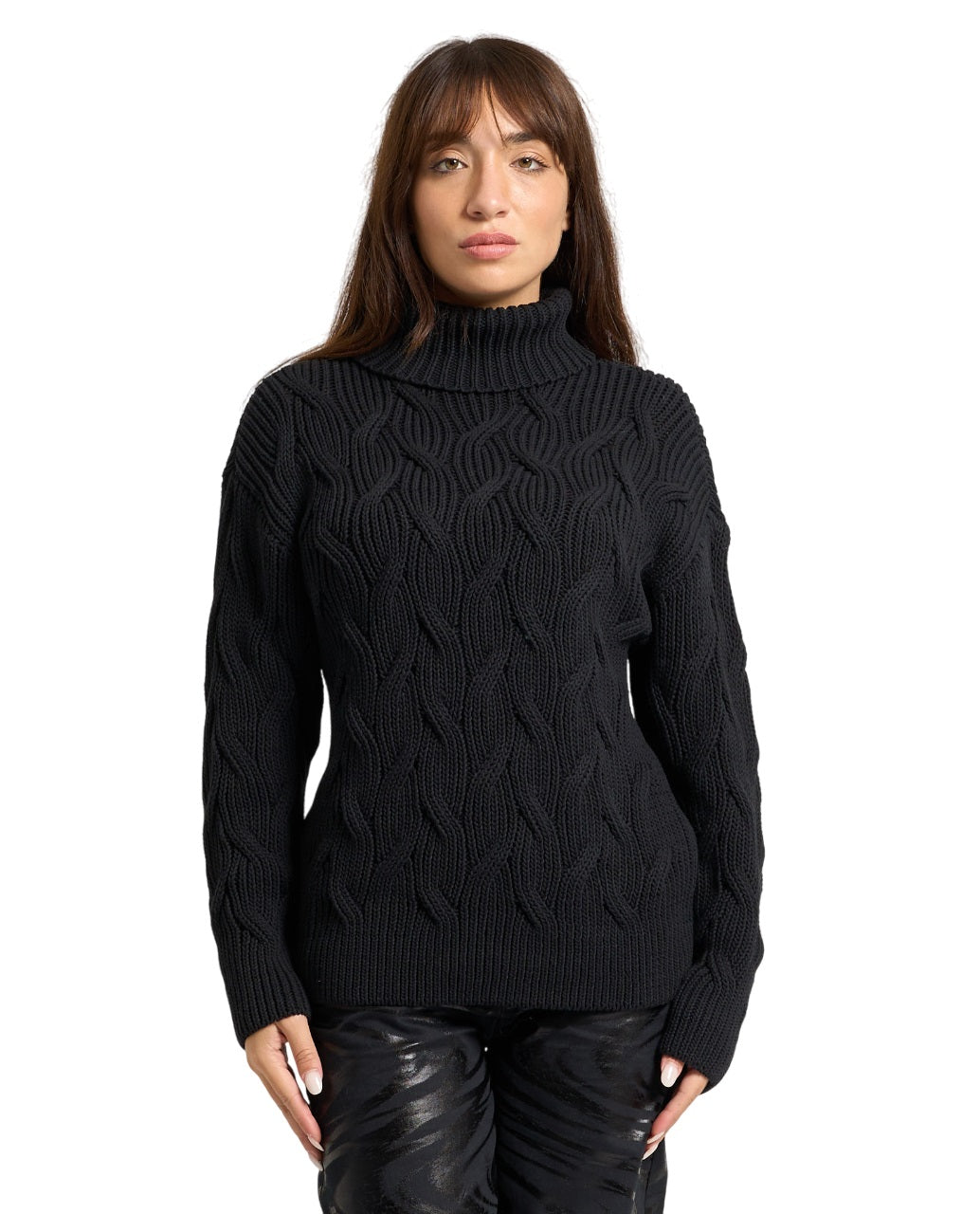 ARMANI EXCHANGE Chunky Knit Turtleneck Sweater for Women