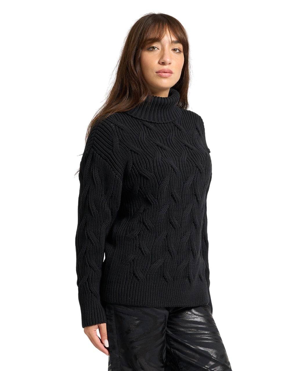 ARMANI EXCHANGE Chunky Knit Turtleneck Sweater for Women