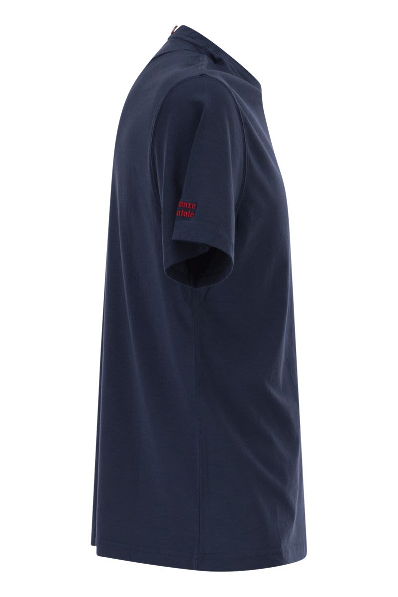 MC2 SAINT BARTH Men's Cotton T-Shirt with Embroidered Details