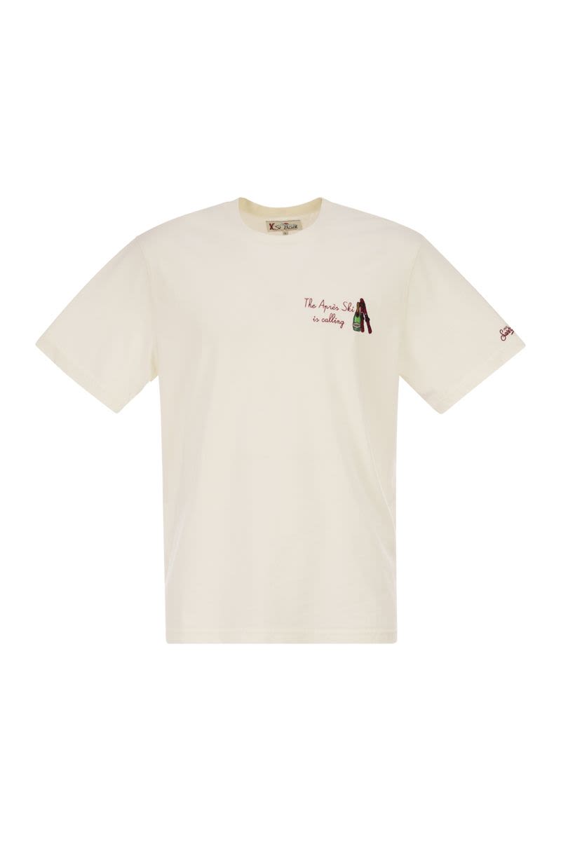 MC2 SAINT BARTH Men's Mini Cotton T-Shirt with Embroidered Details