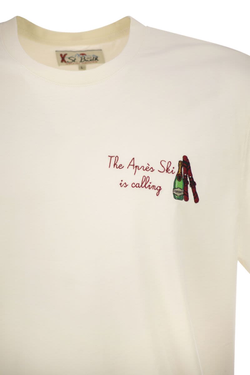 MC2 SAINT BARTH Men's Mini Cotton T-Shirt with Embroidered Details