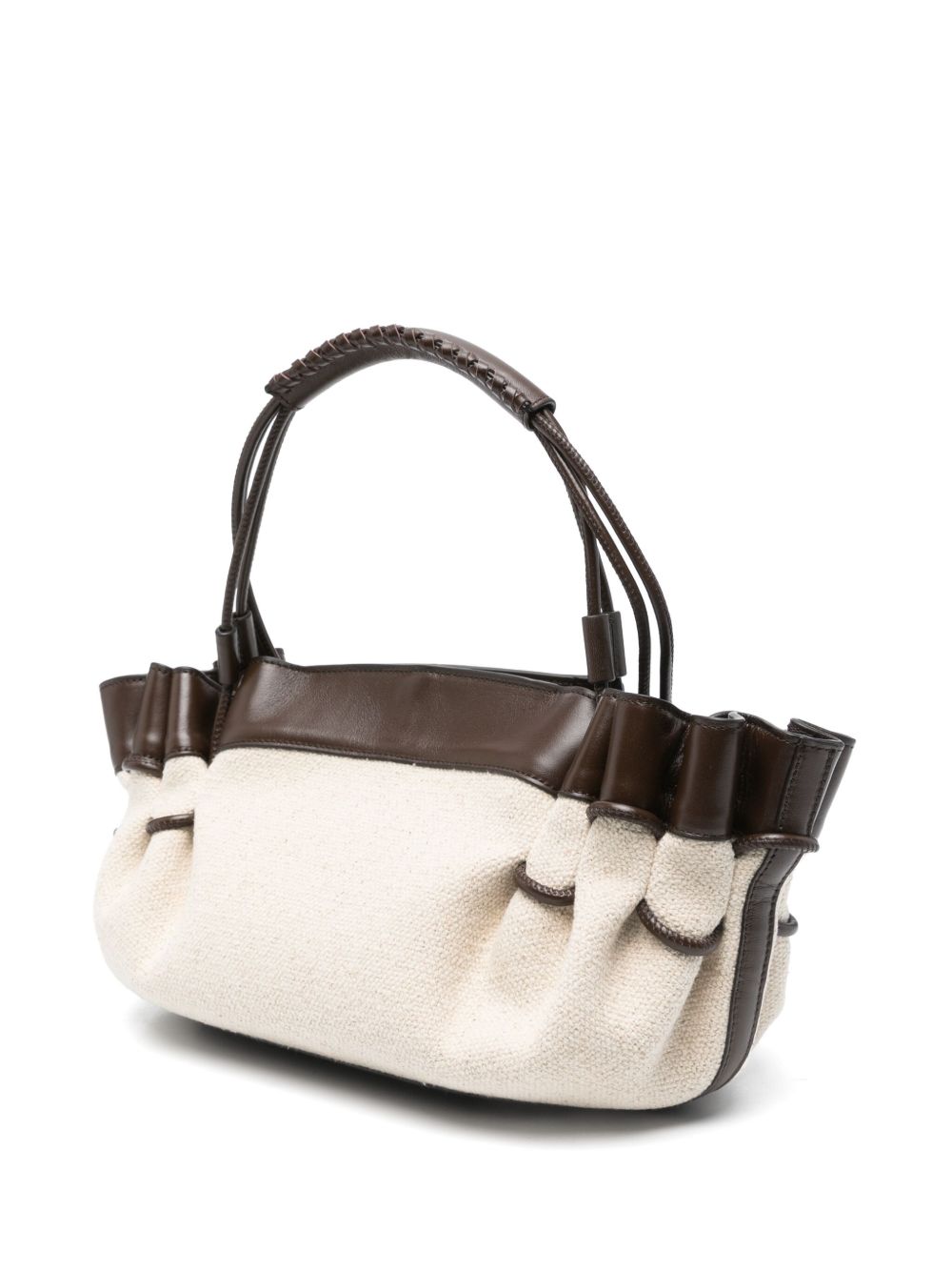 HEREU Canvas and Leather Handbag with Adjustable Strap