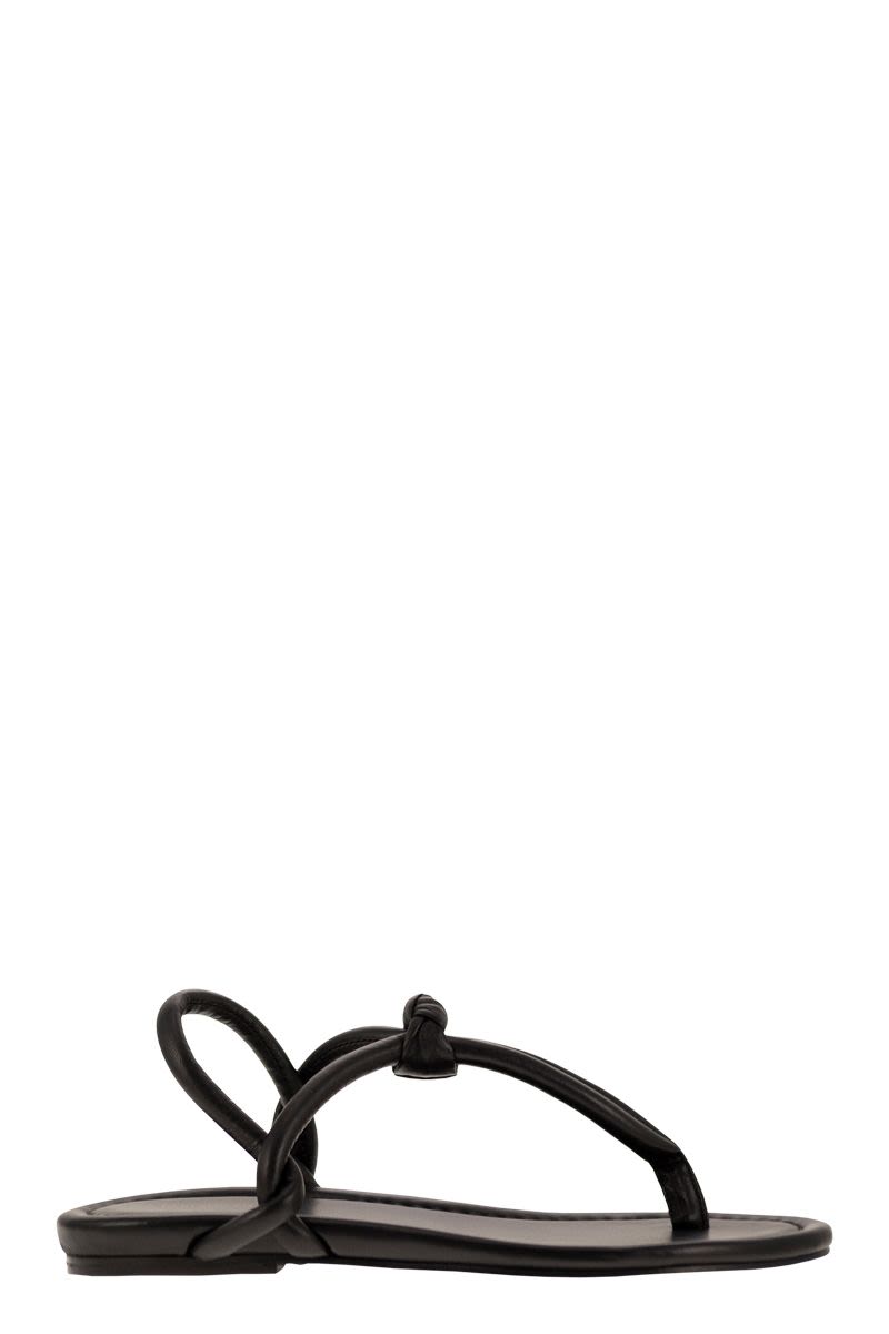 FABIANA FILIPPI Elegant Leather Flip-Flops with Closed Back Design - 2 cm Sole Height