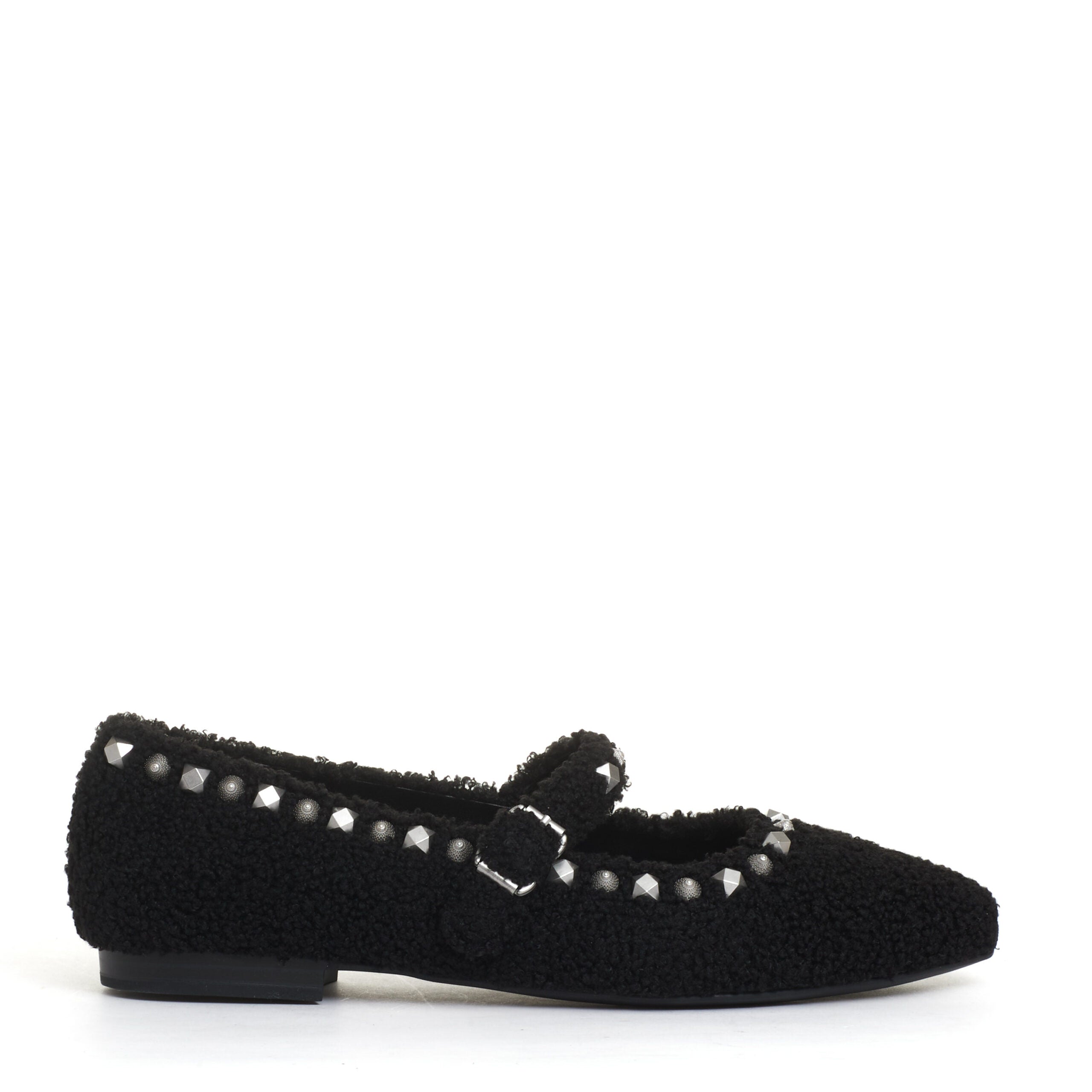 ASH Elegant Ballerina Flats with Ankle Strap and Studs