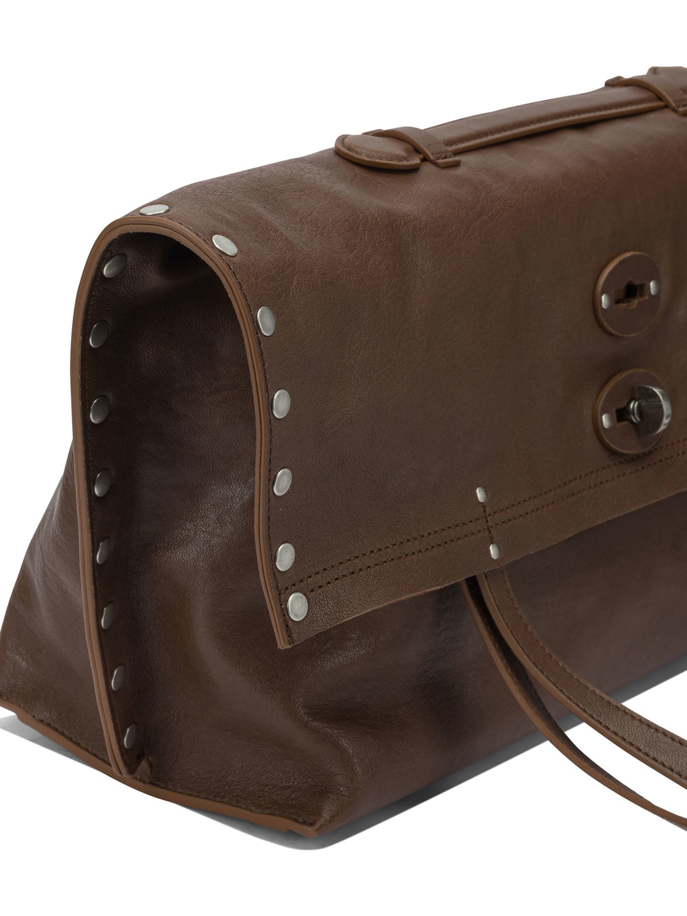 ZANELLATO Elegant Cow Leather Shoulder Handbag - 34x39x15 CM