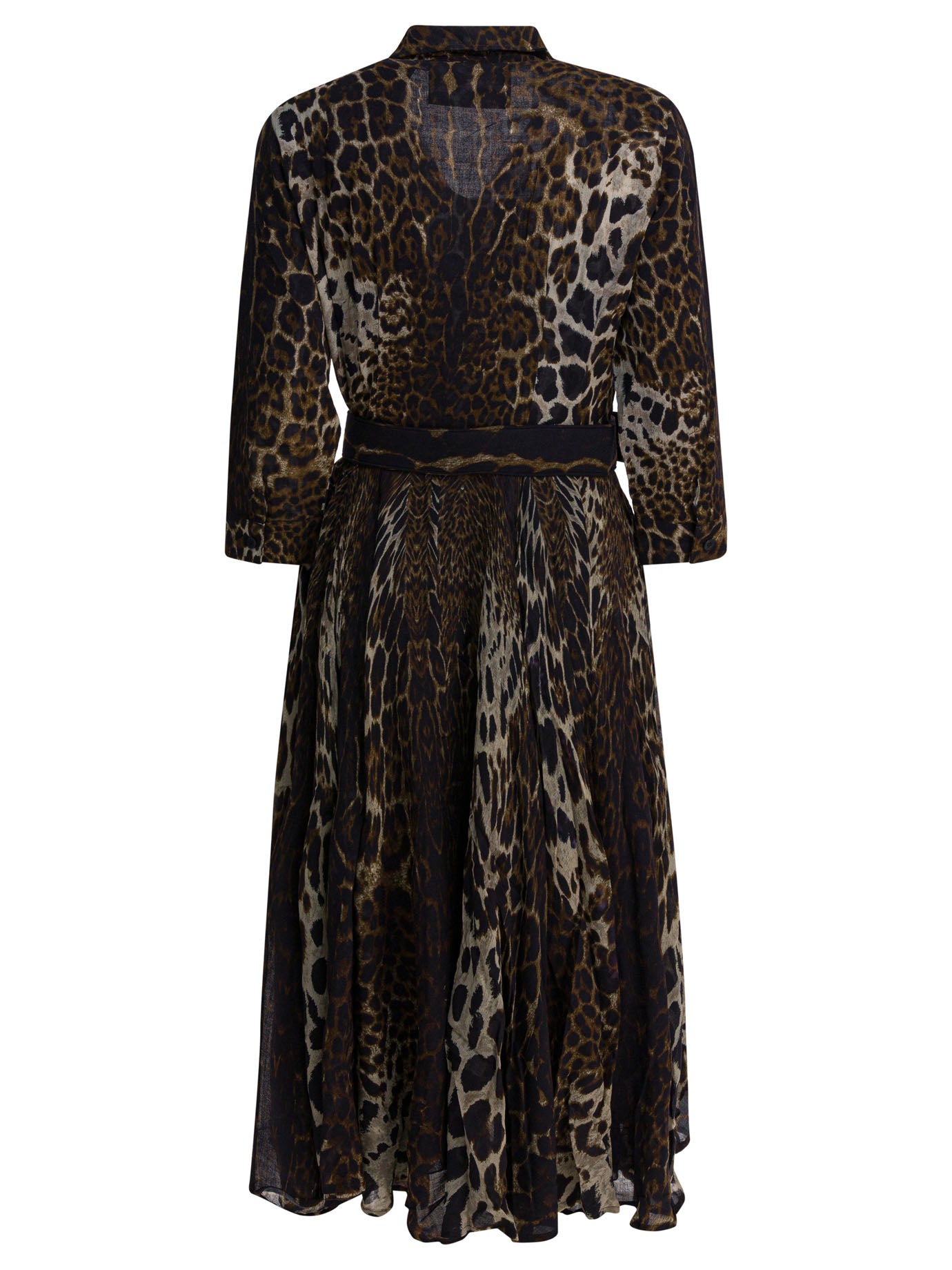SAMANTHA SUNG Mini Leopard Print Wool Dress