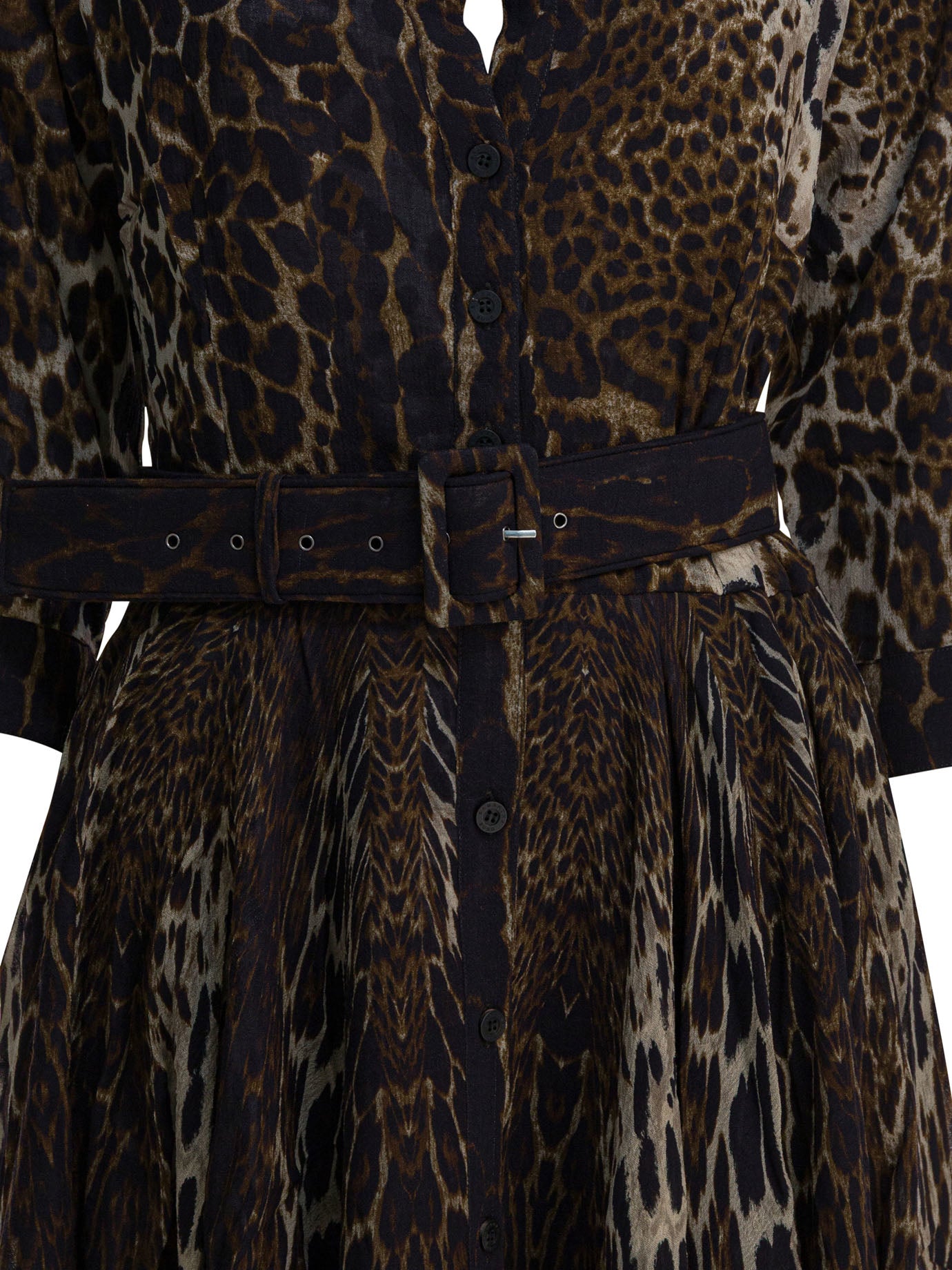 SAMANTHA SUNG Mini Leopard Print Wool Dress