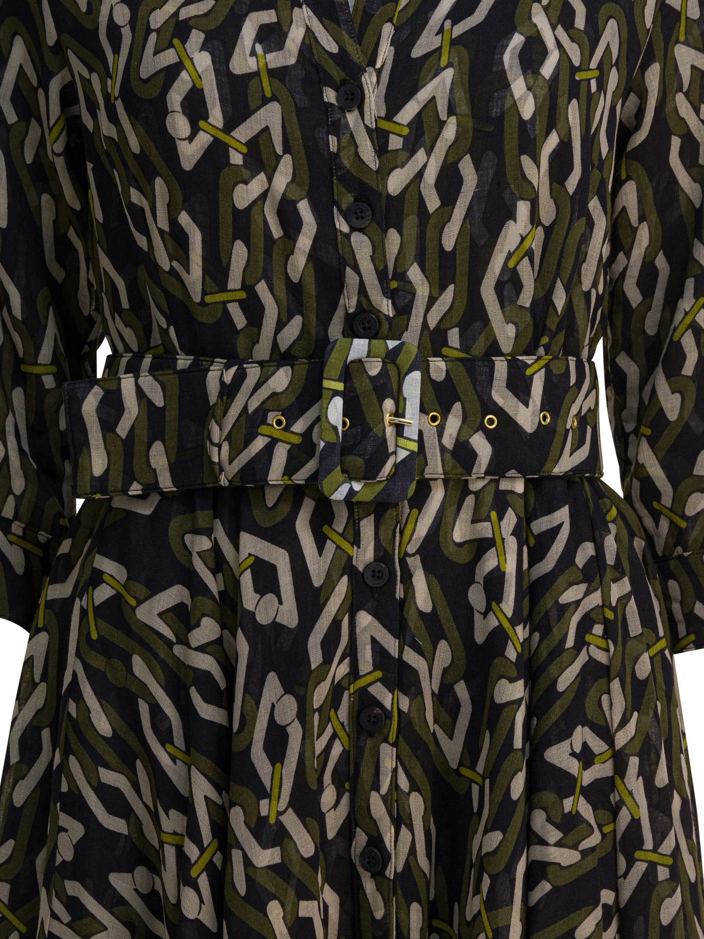 SAMANTHA SUNG Mini Chain Print Wool Dress