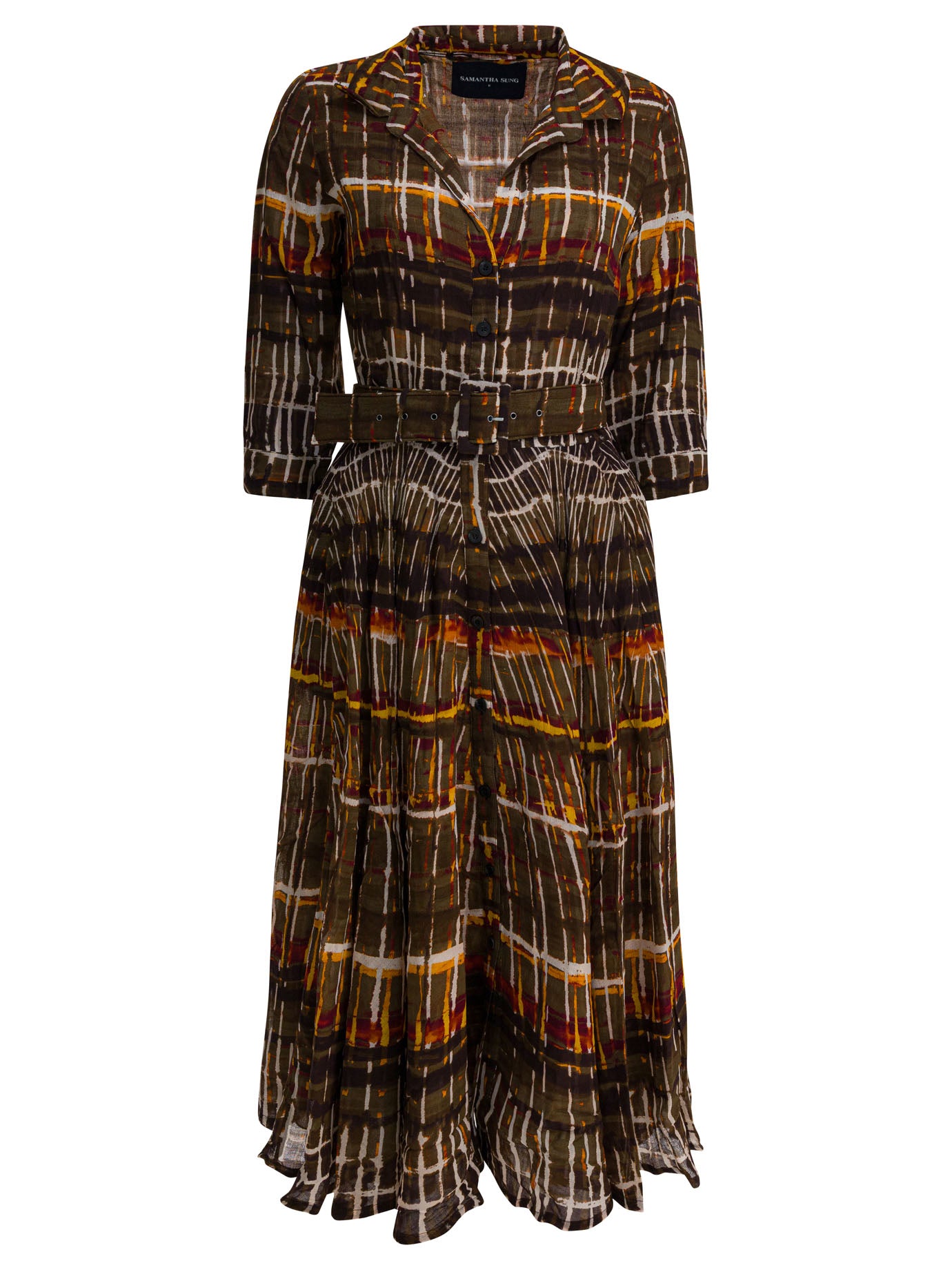 SAMANTHA SUNG Plaid Wool Dress