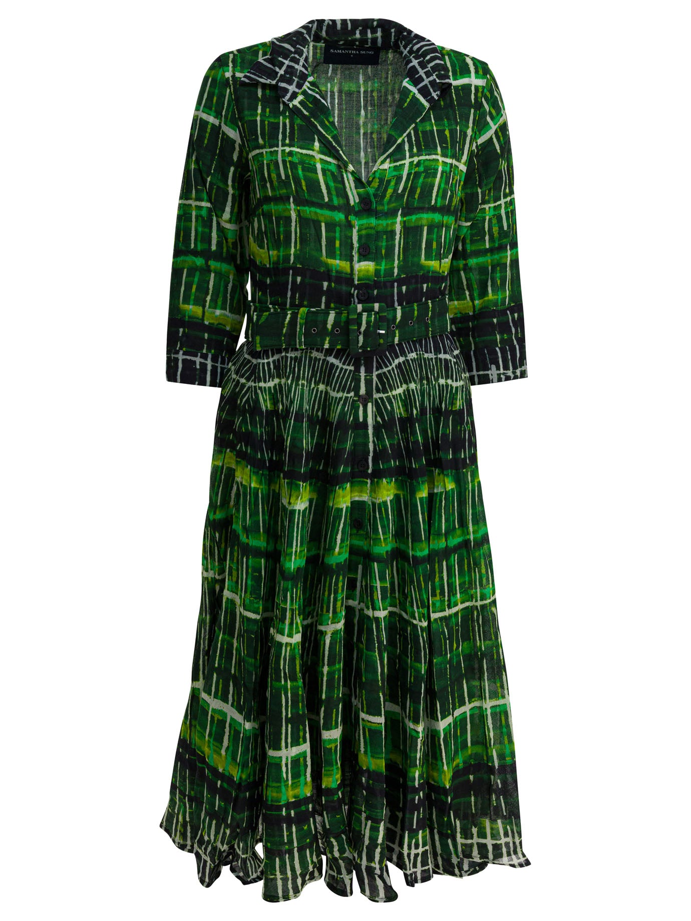 SAMANTHA SUNG Mini Plaid Wool Dress