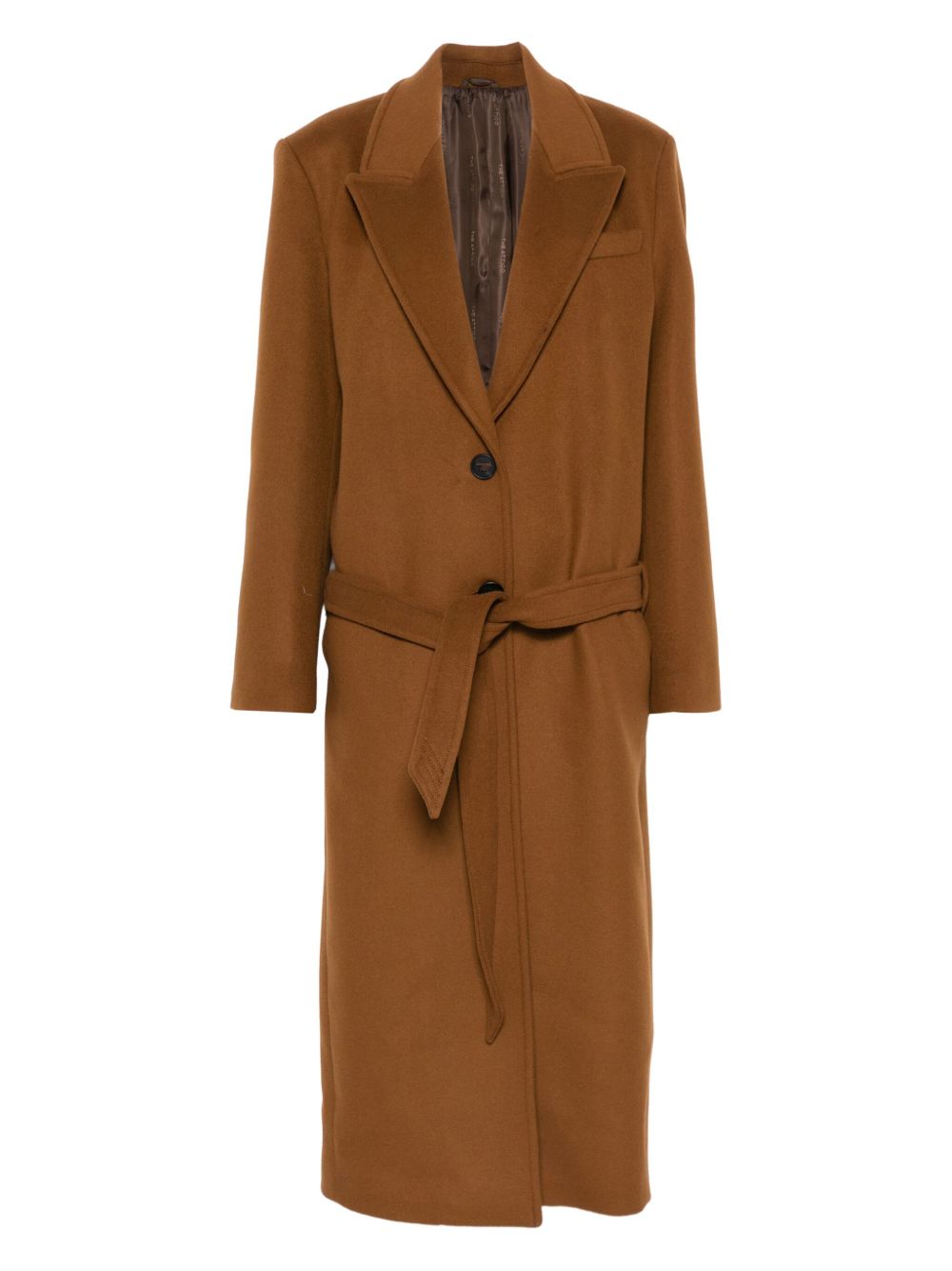 ATTICO Long Belted Camel Jacket for Women