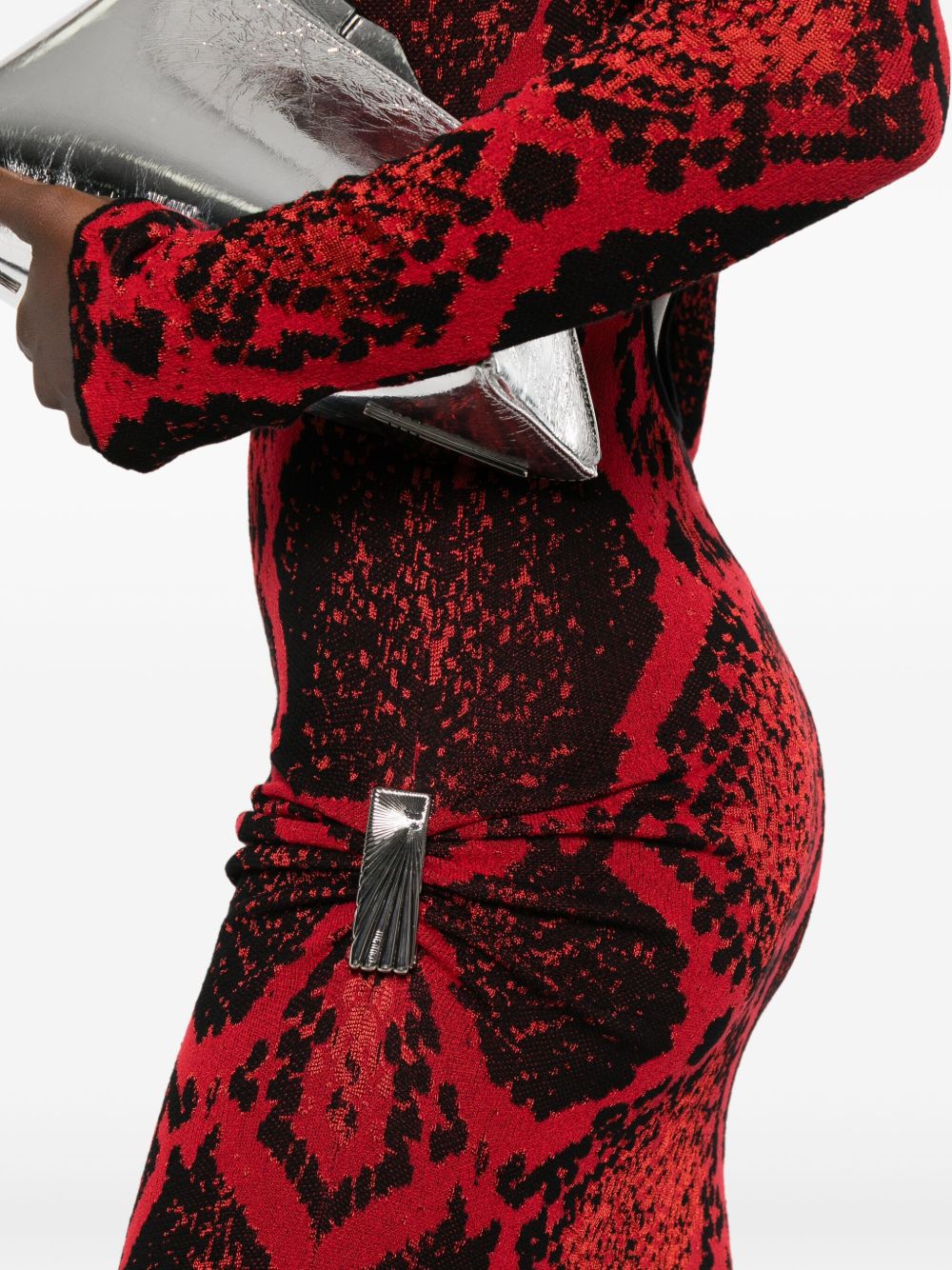 ATTICO Stunning Midi Dress with Unique Python Print and Cut-Out Back