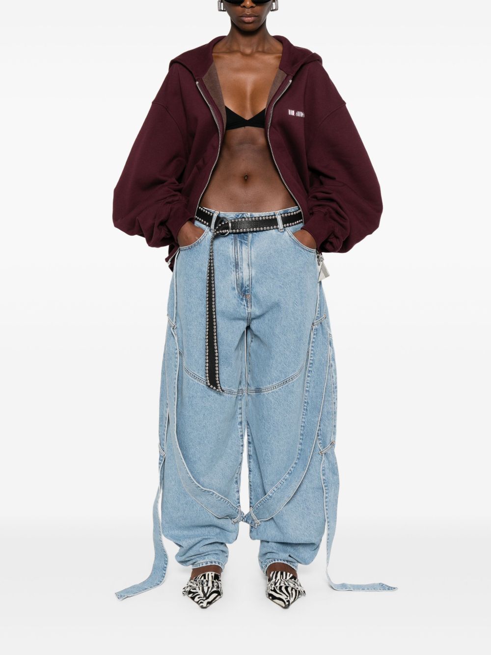 ATTICO Balloon Fit Jeans with Stylish Side Sashes