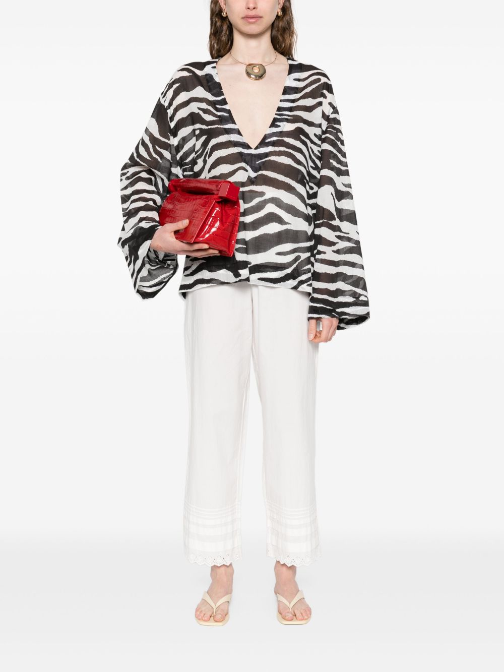 ATTICO Chic Zebra Print Blouse for Women - FW25