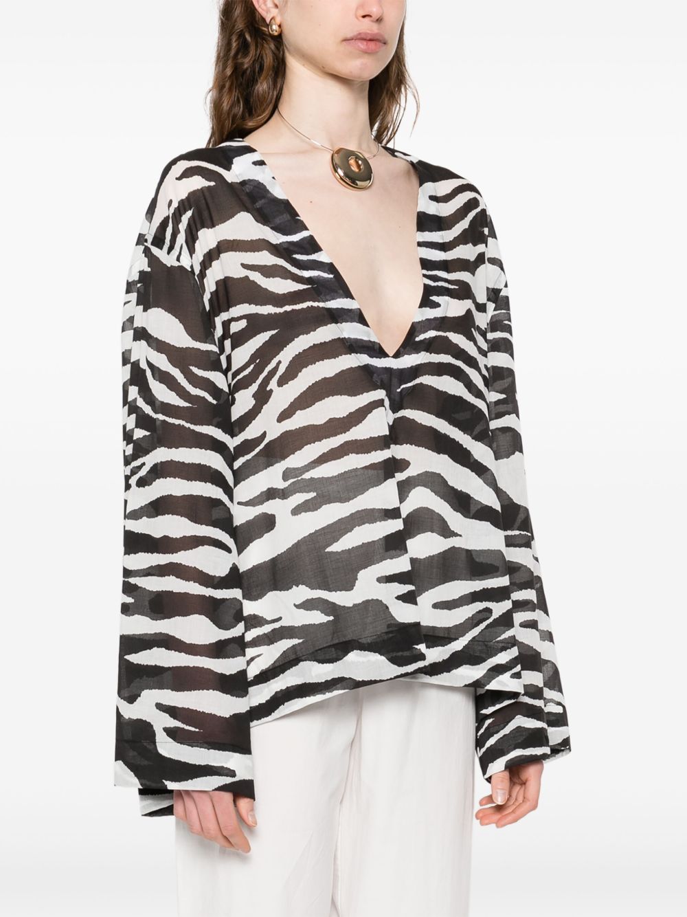 ATTICO Chic Zebra Print Blouse for Women - FW25