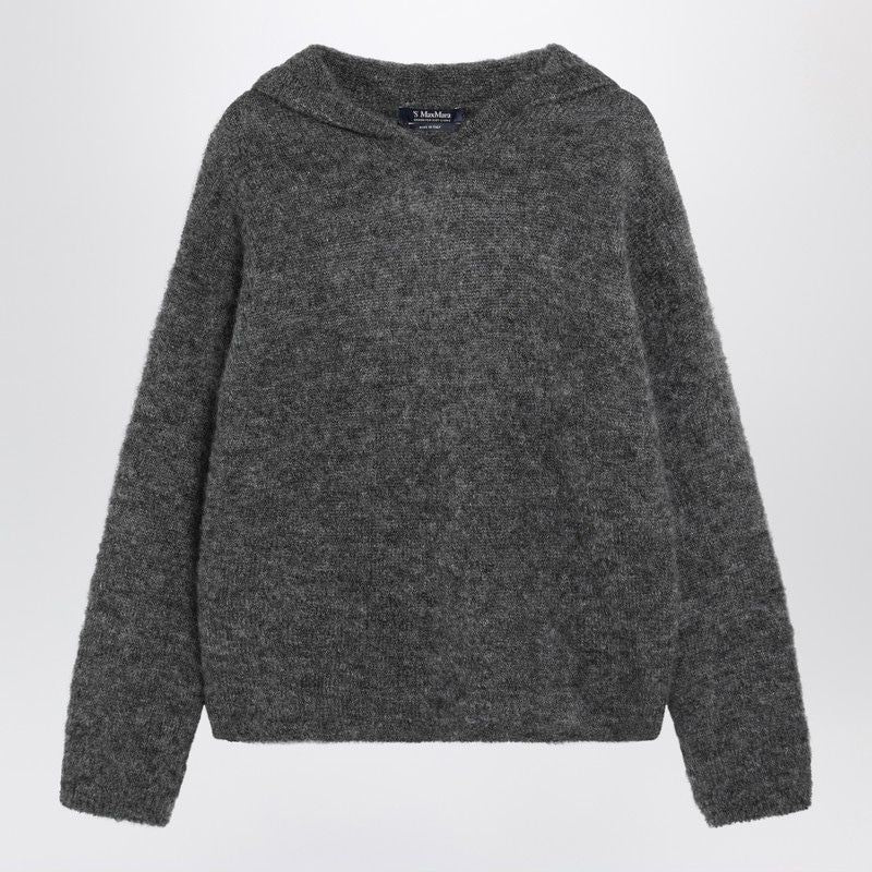 S MAX MARA Hooded Sweater with Ribbed Trims for Women