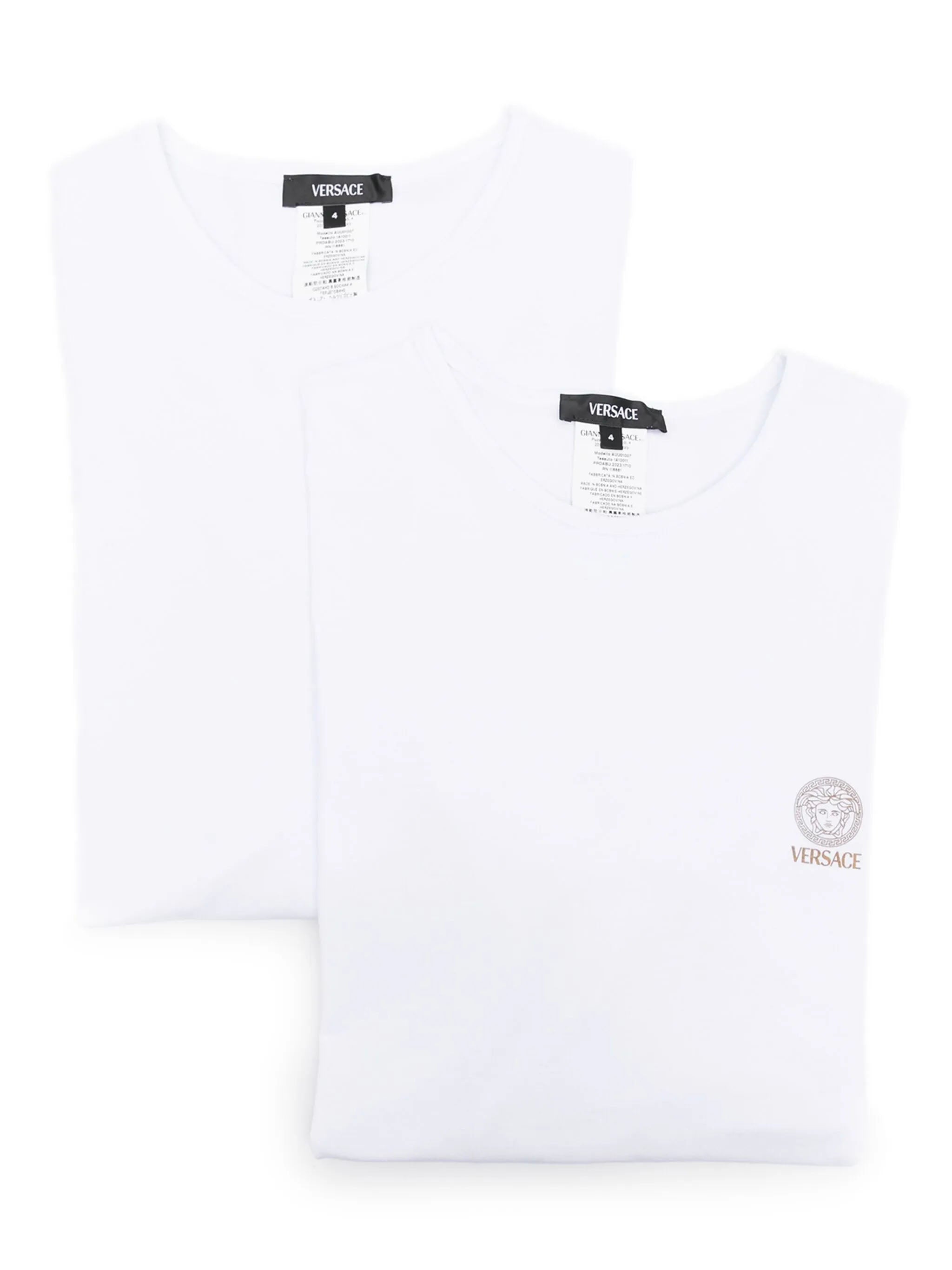 VERSACE Medusa Motif Crewneck Long Sleeve Undershirt 2-Pack for Men