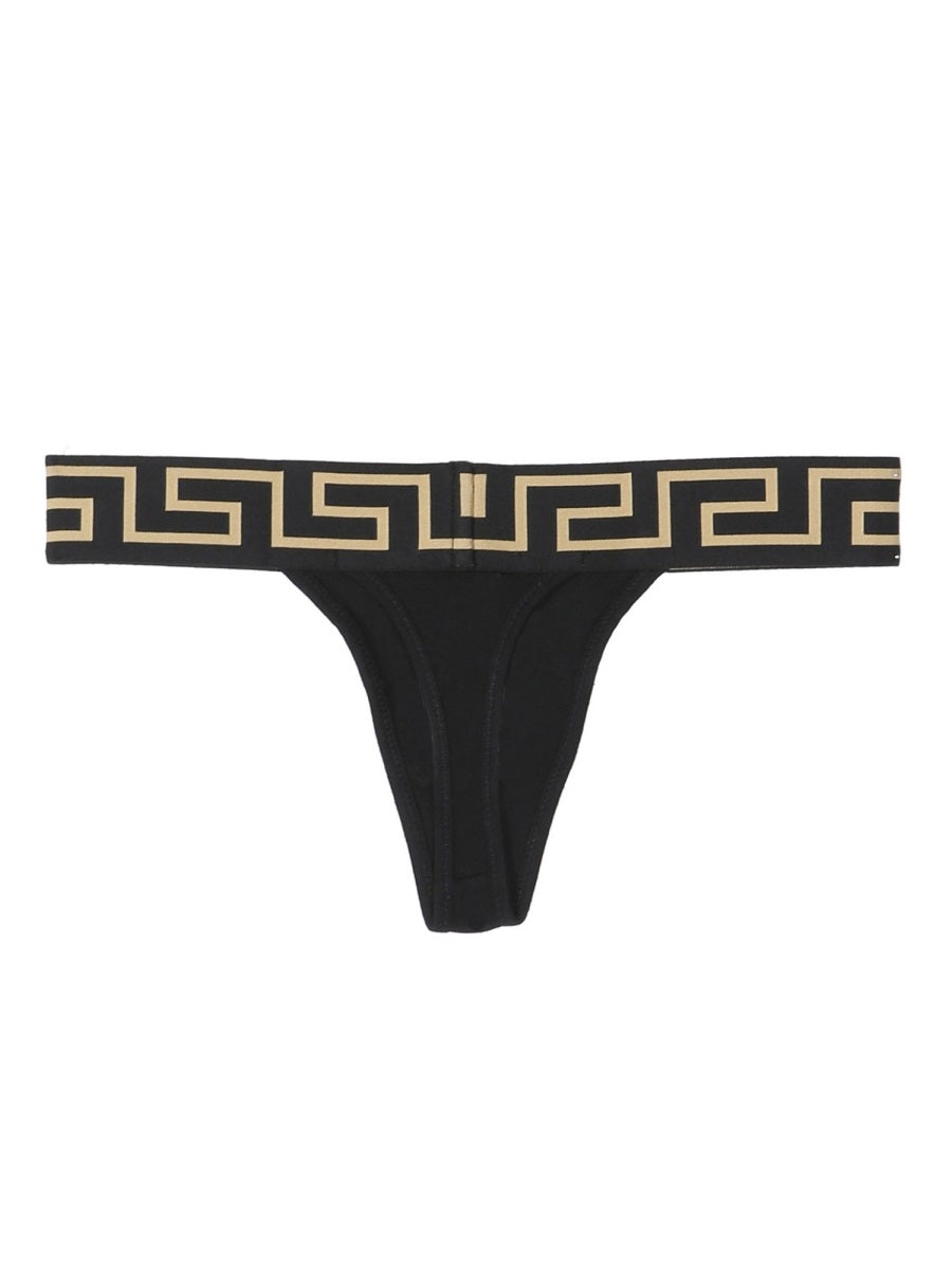 VERSACE Greek Border Thong with Central Medusa Motif
