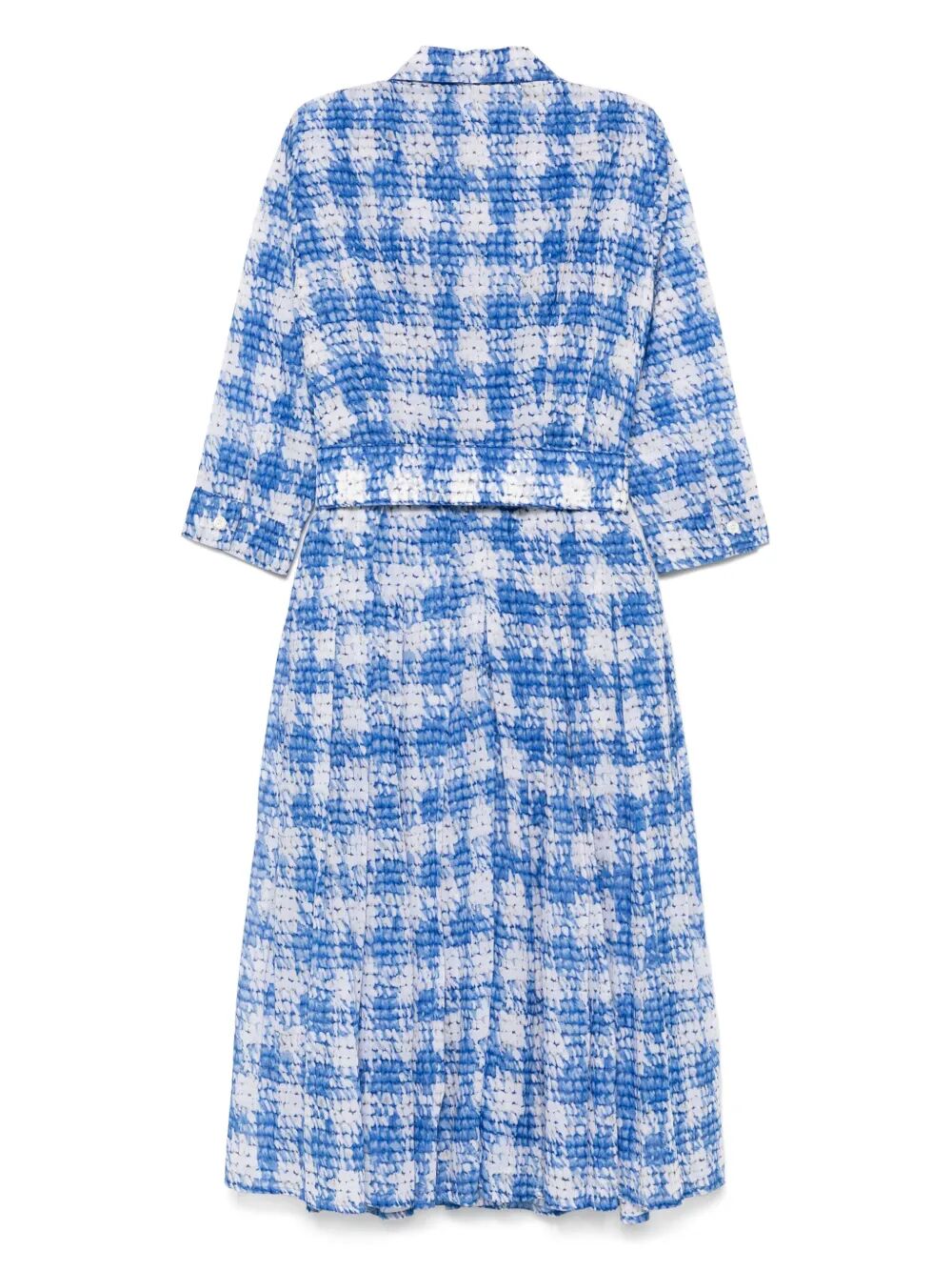 SAMANTHA SUNG Audrey Midi Dress with Houndstooth Print