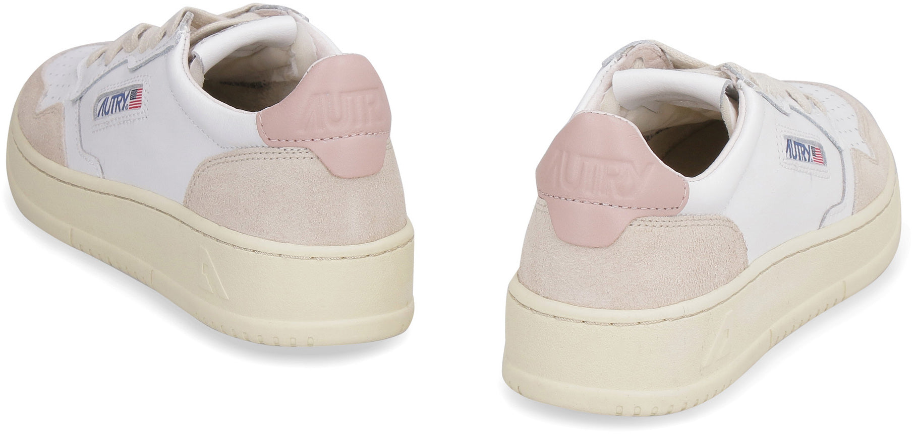 AUTRY Vintage-Inspired Low Leather and Suede Sneaker for Women