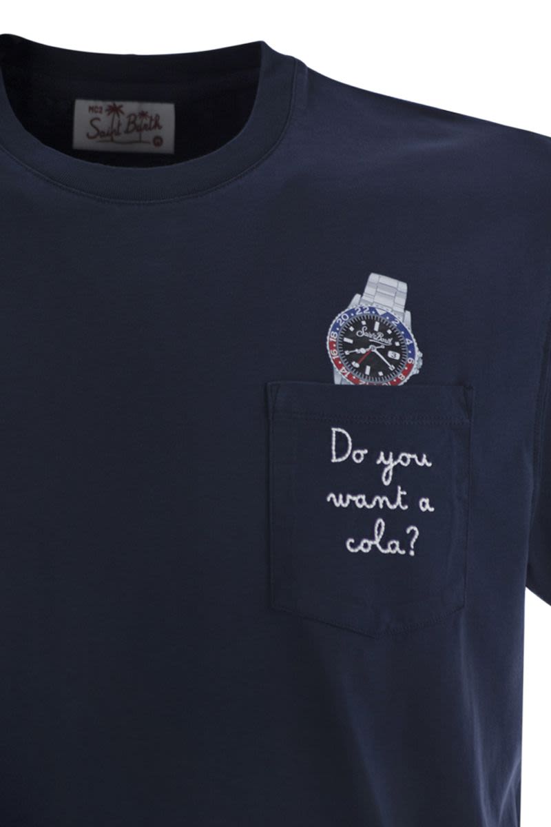 MC2 SAINT BARTH Austin Mini T-Shirt with Embroidered Pocket