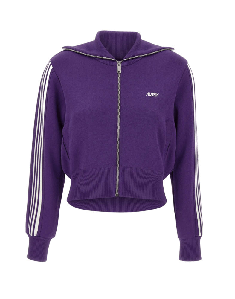 AUTRY Tennis-Style Women's Jacket with Contrasting Stripes