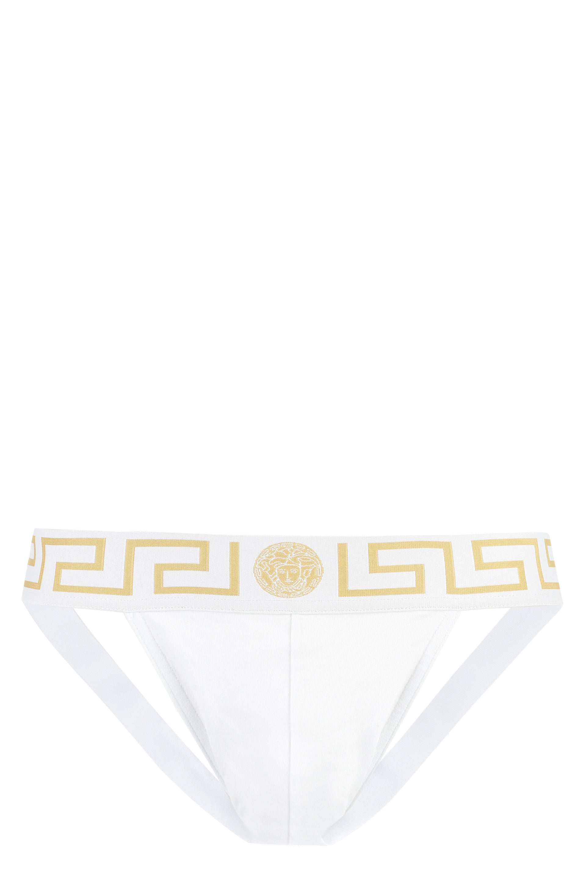 VERSACE Men's Stretch Cotton Jockstrap - SS25 Mini Design