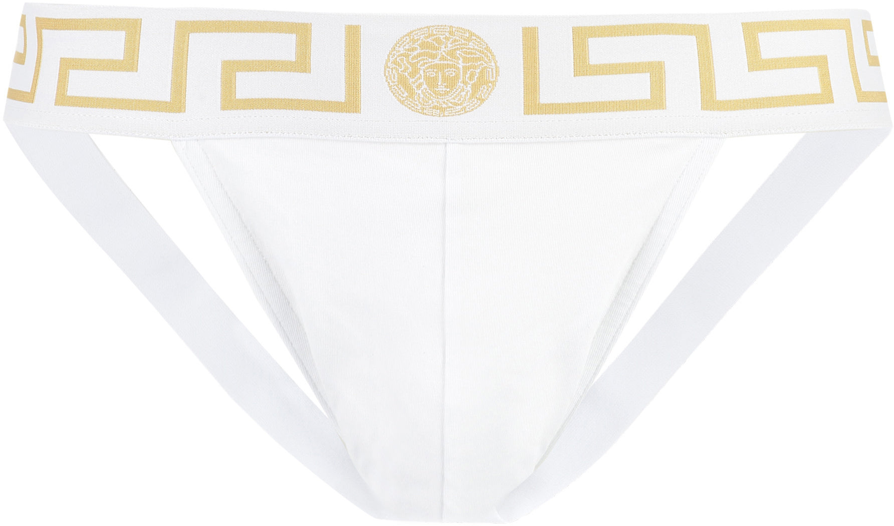 VERSACE Men's Stretch Cotton Jockstrap - SS25 Mini Design