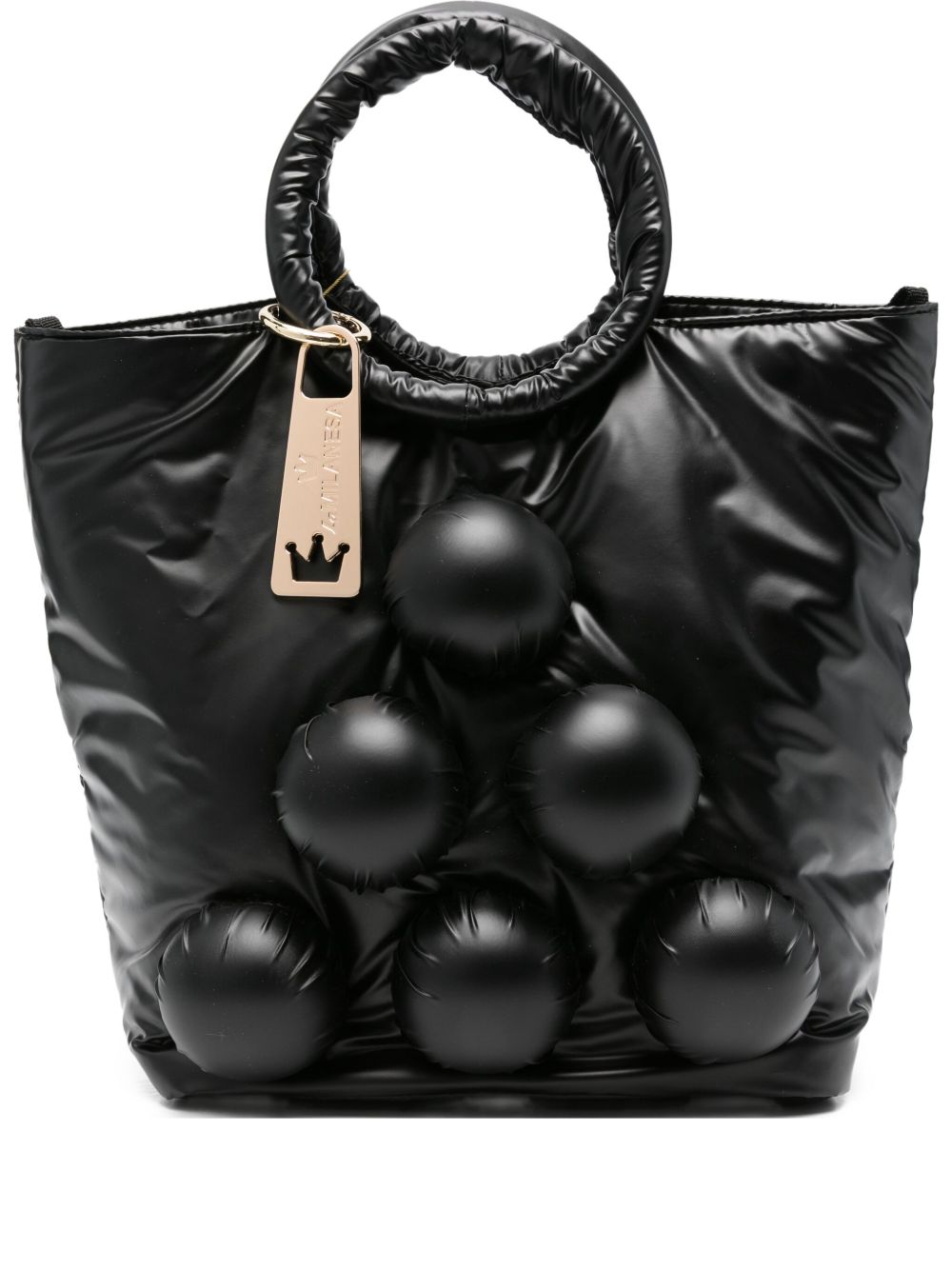 LA MILANESA Padded Bag with Circle Embellishments and Top Handles