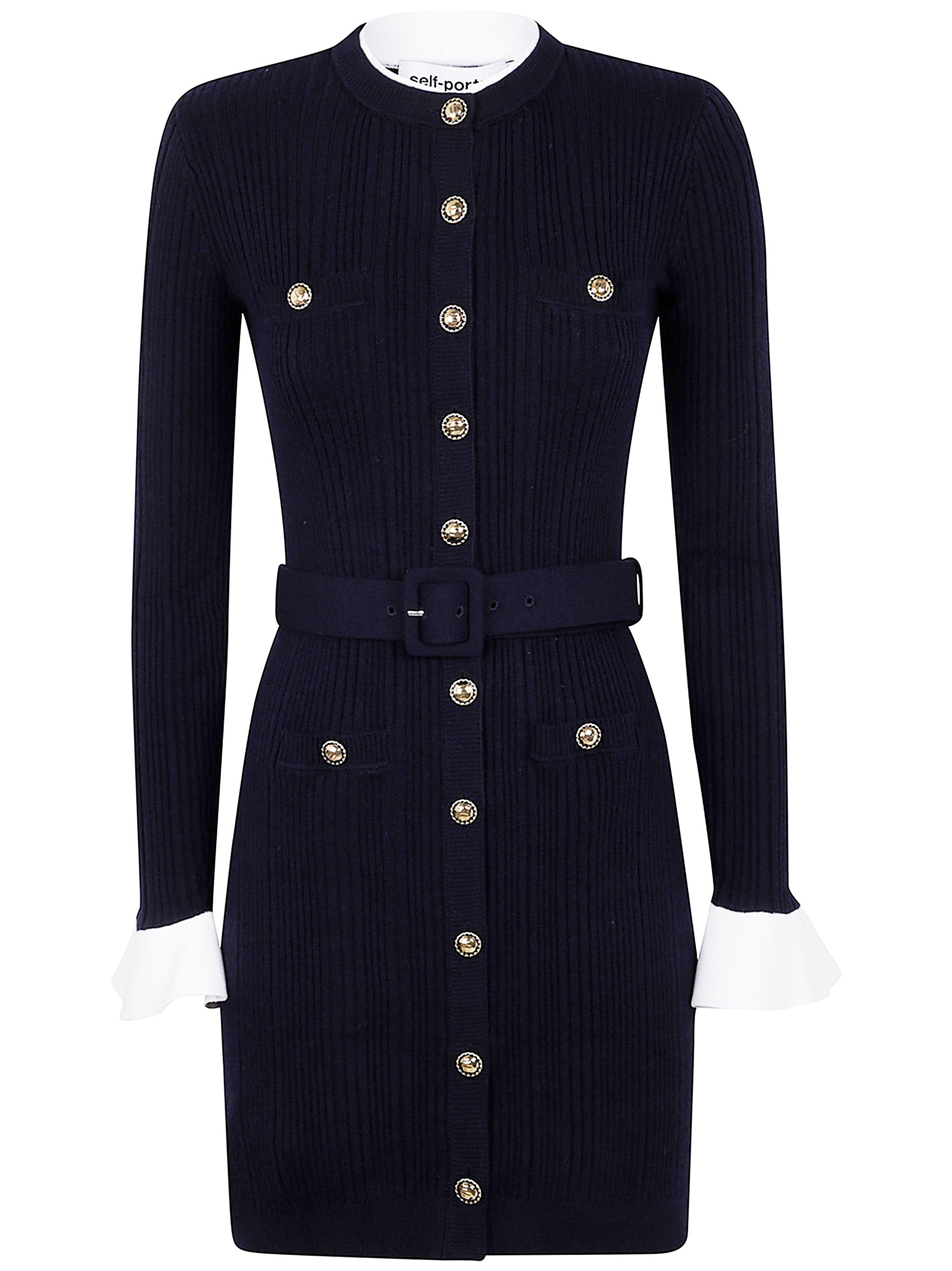 SELF-PORTRAIT Viscose Knit Mini Dress