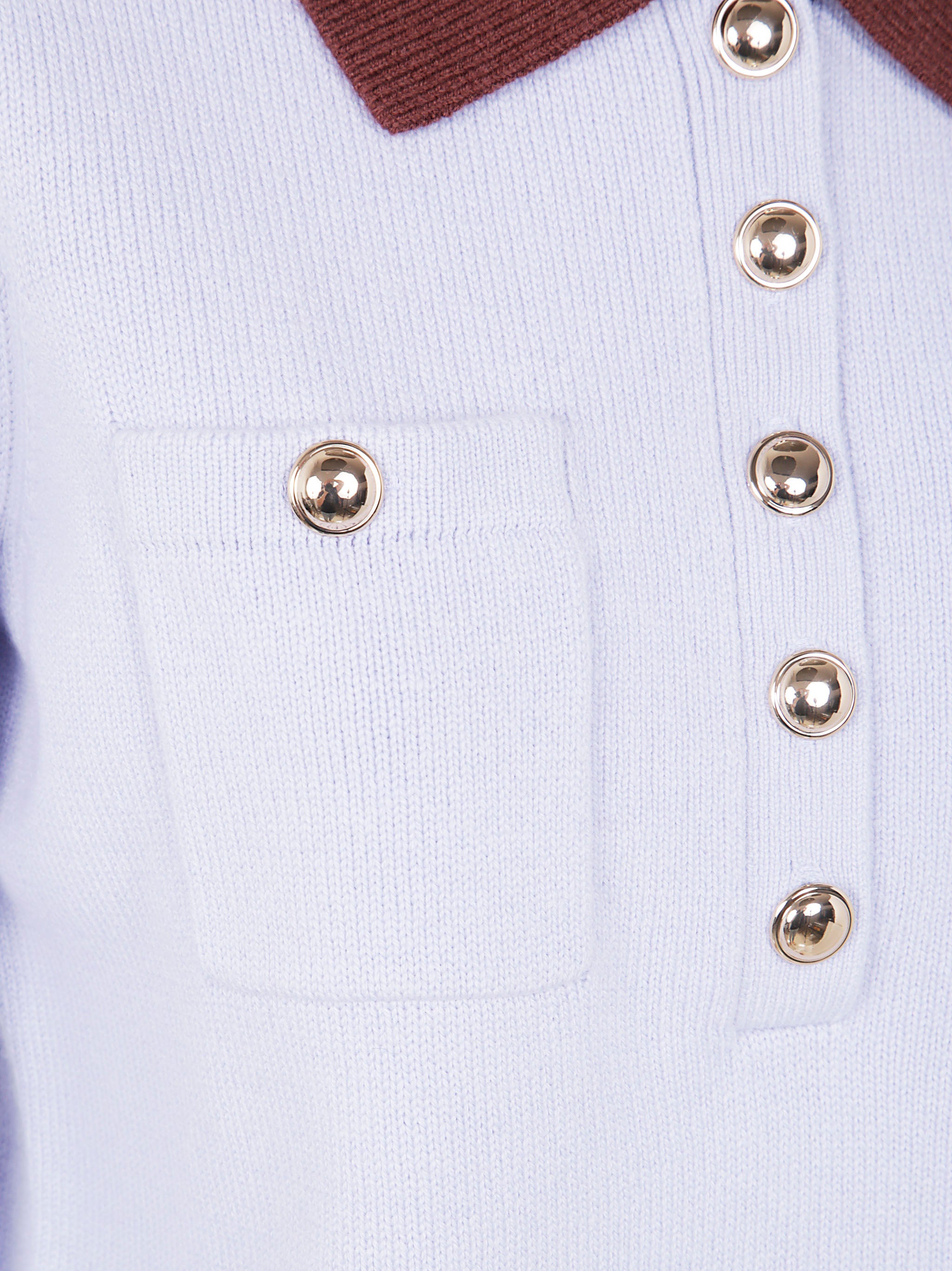 SELF-PORTRAIT Contrast Collar Knit Top