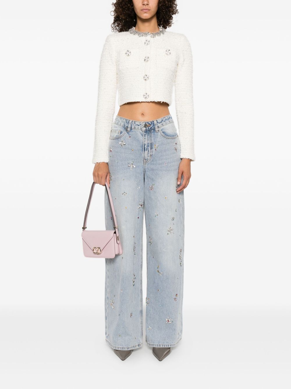 SELF-PORTRAIT Elegant Crystal Embellished Sweater