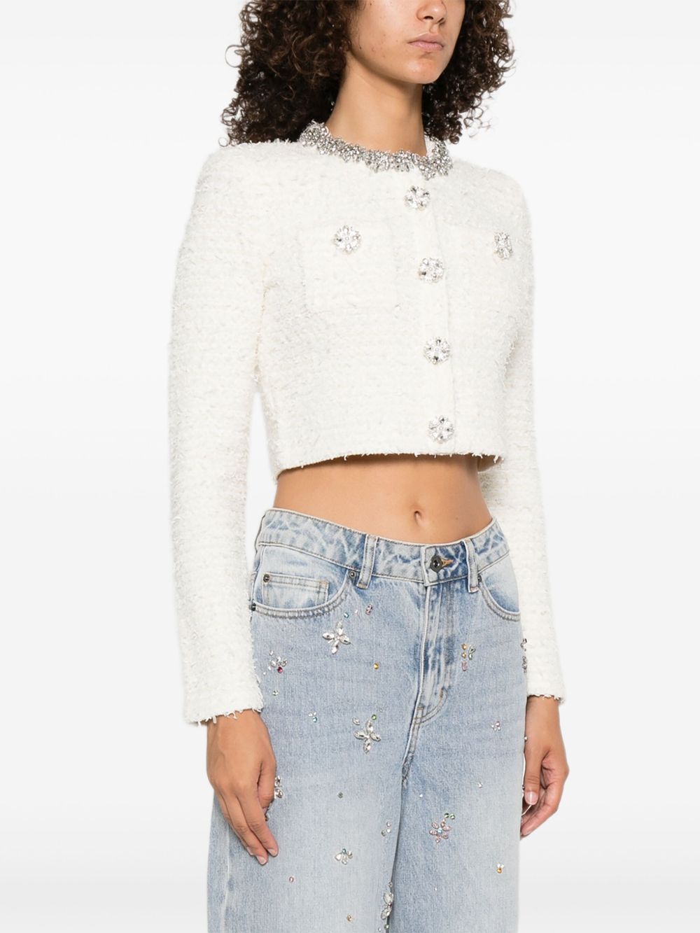 SELF-PORTRAIT Elegant Crystal Embellished Sweater