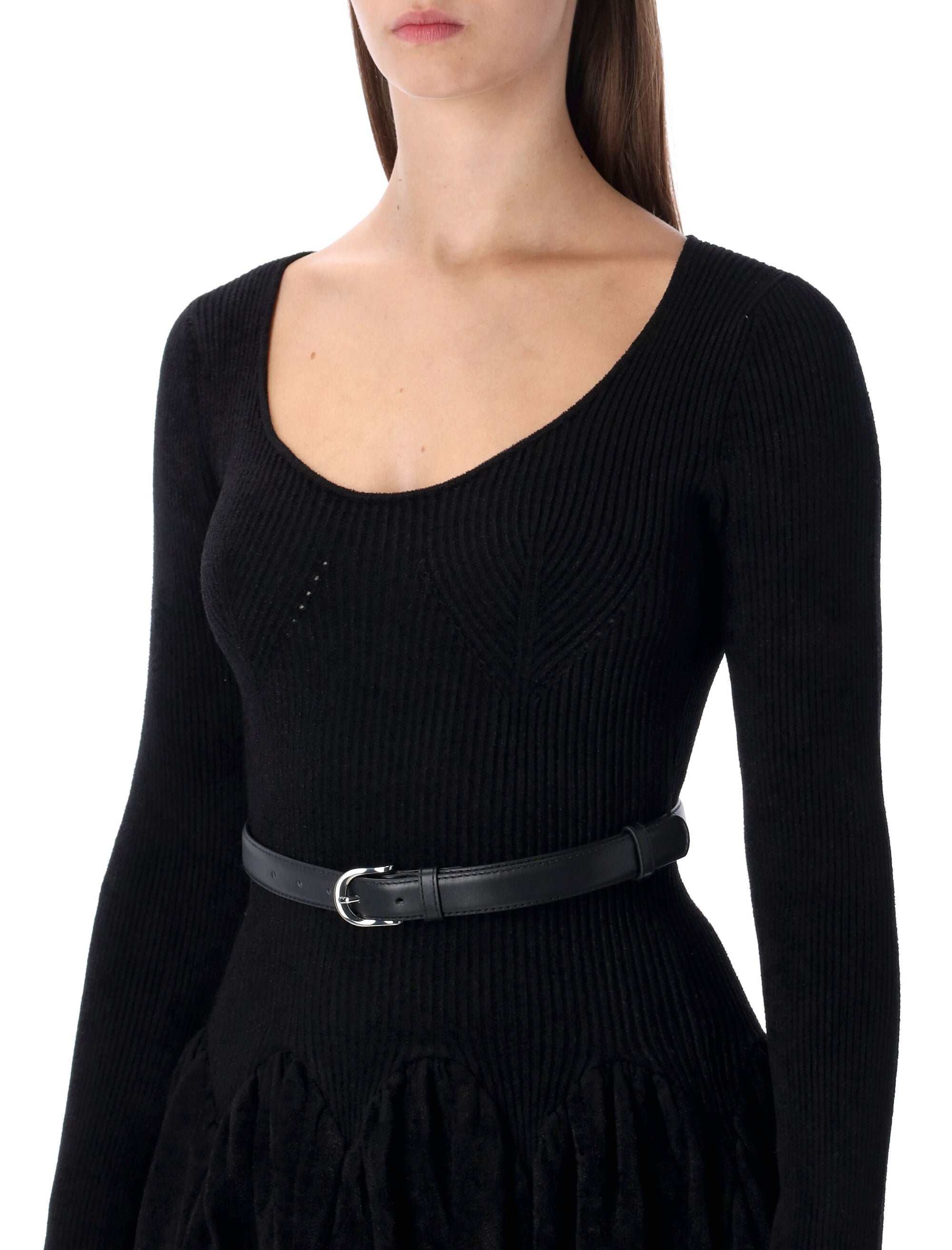 SELF-PORTRAIT Chic Chenille Knit Dress with Removable Belt - Size S