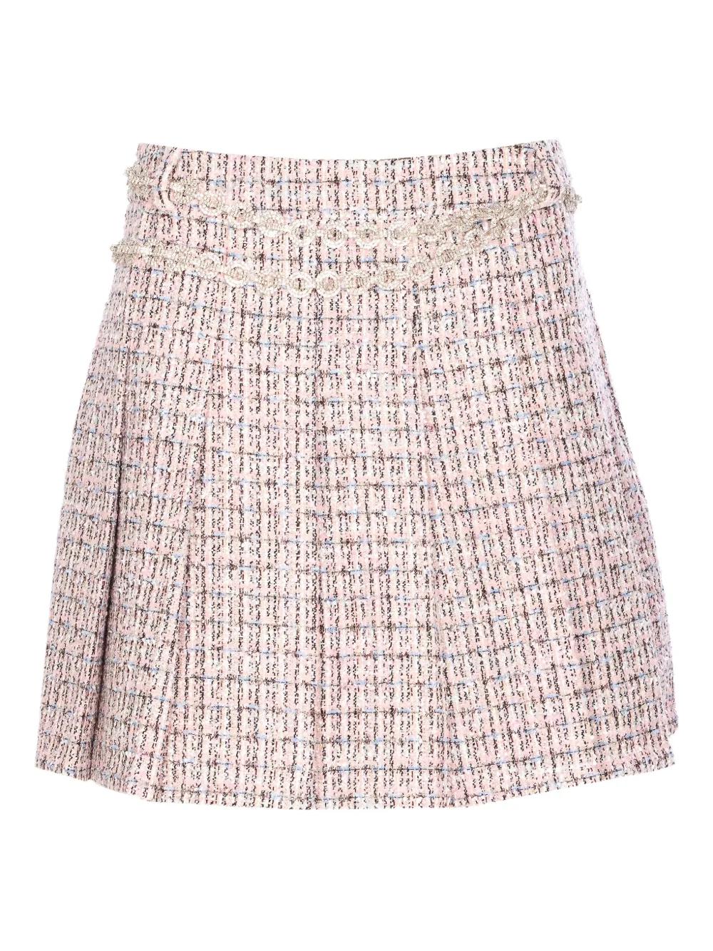 SELF-PORTRAIT Crystal-Embellished Tweed Mini Skirt