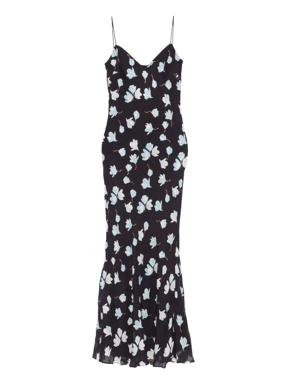 SELF-PORTRAIT Strapless Floral Rhinestone Midi Dress - Size 6