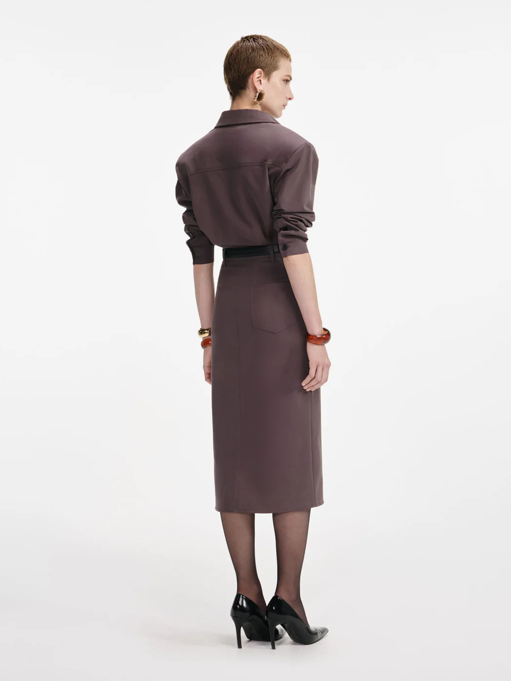 SELF-PORTRAIT Belted Midi Dress with Removable Straps - Size 6